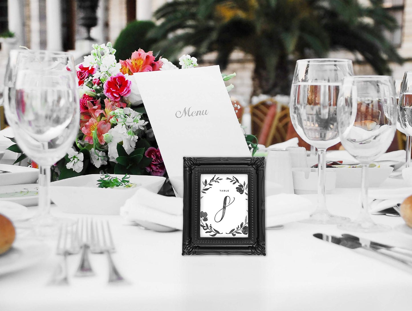 MCS Wedding Photo Frame/Placecard Holder, 69039, 24-Pack, Black