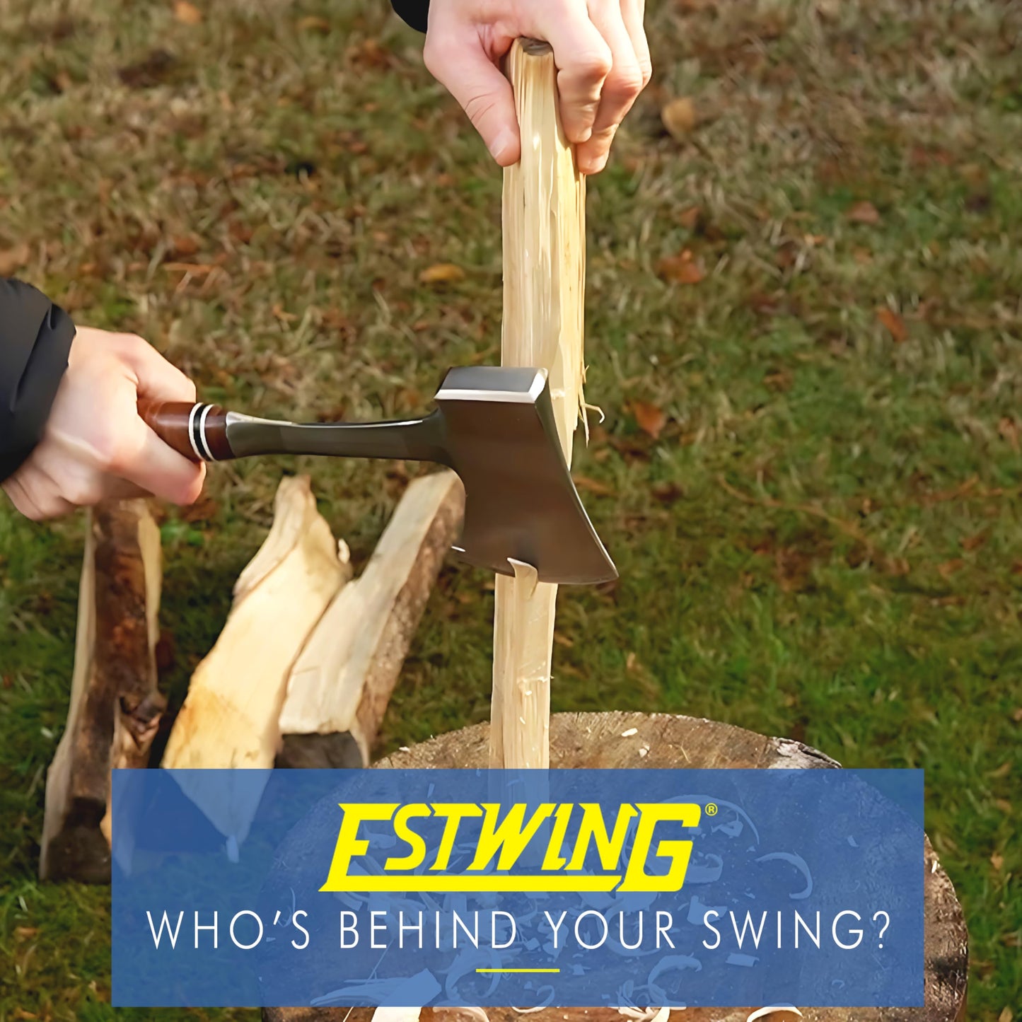 Estwing Sportsman's Axe - 14" Camping Hatchet with Forged Steel Construction & Genuine Leather Grip - E24A