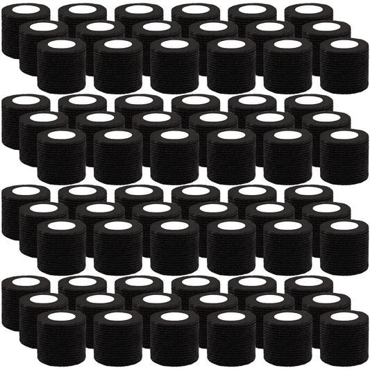 BQTQ 72 Rolls Self Adherent Bandage Cohesive Wrap Athletic Tape 2" x 5 Yards Breathable Stretch Wrap Sports wrap Cohesive Bandage Tape Roll for Ankle Sprains & Swelling,Human, Animals(Black Color)