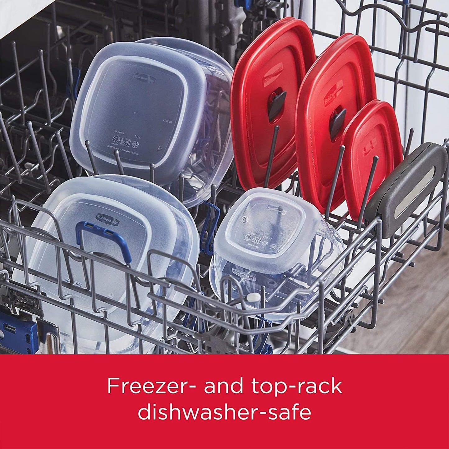 Rubbermaid Vented Lids BPA Free Plastic Food Storage Containers, Set of 21 (42 Pieces Total), Racer Red | Reusable & Stackable