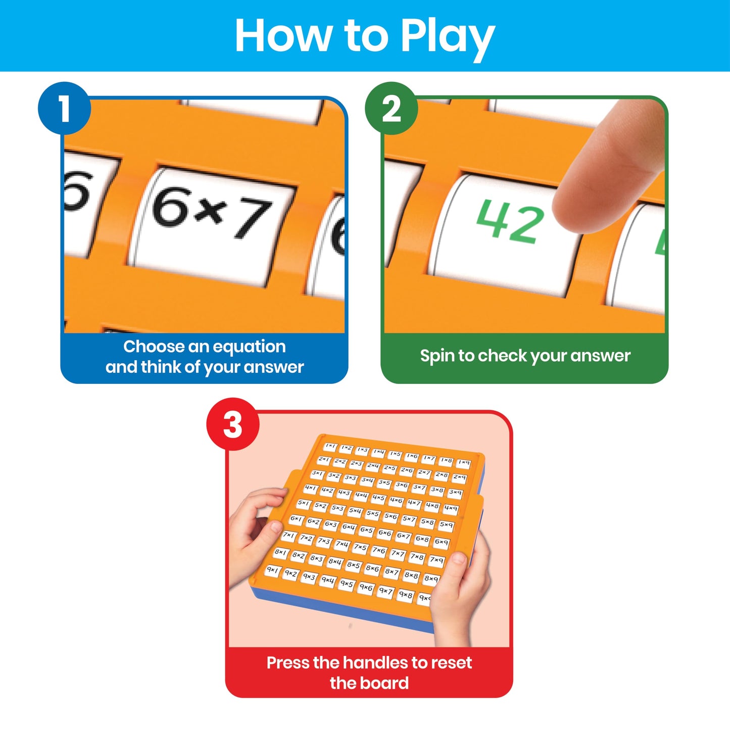 hand2mind Multiplication Practice Board, Math Facts Games, Elementary Math Manipulatives, Educational Toys, Kids Learning Toys, Number Centers for Classroom, Multiplication Table Learning Activities