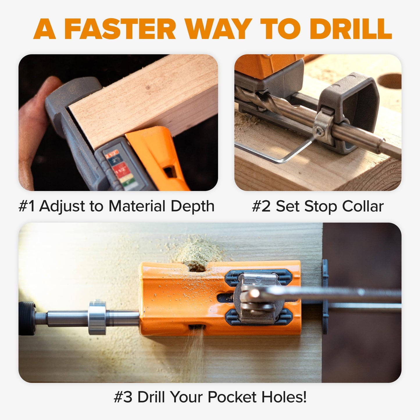 Bora Tools Mini Jig Pro Pocket Hole Jig with Onboard Storage – Self-Calibrating Design & Non-Slip Pads for Surface Protection