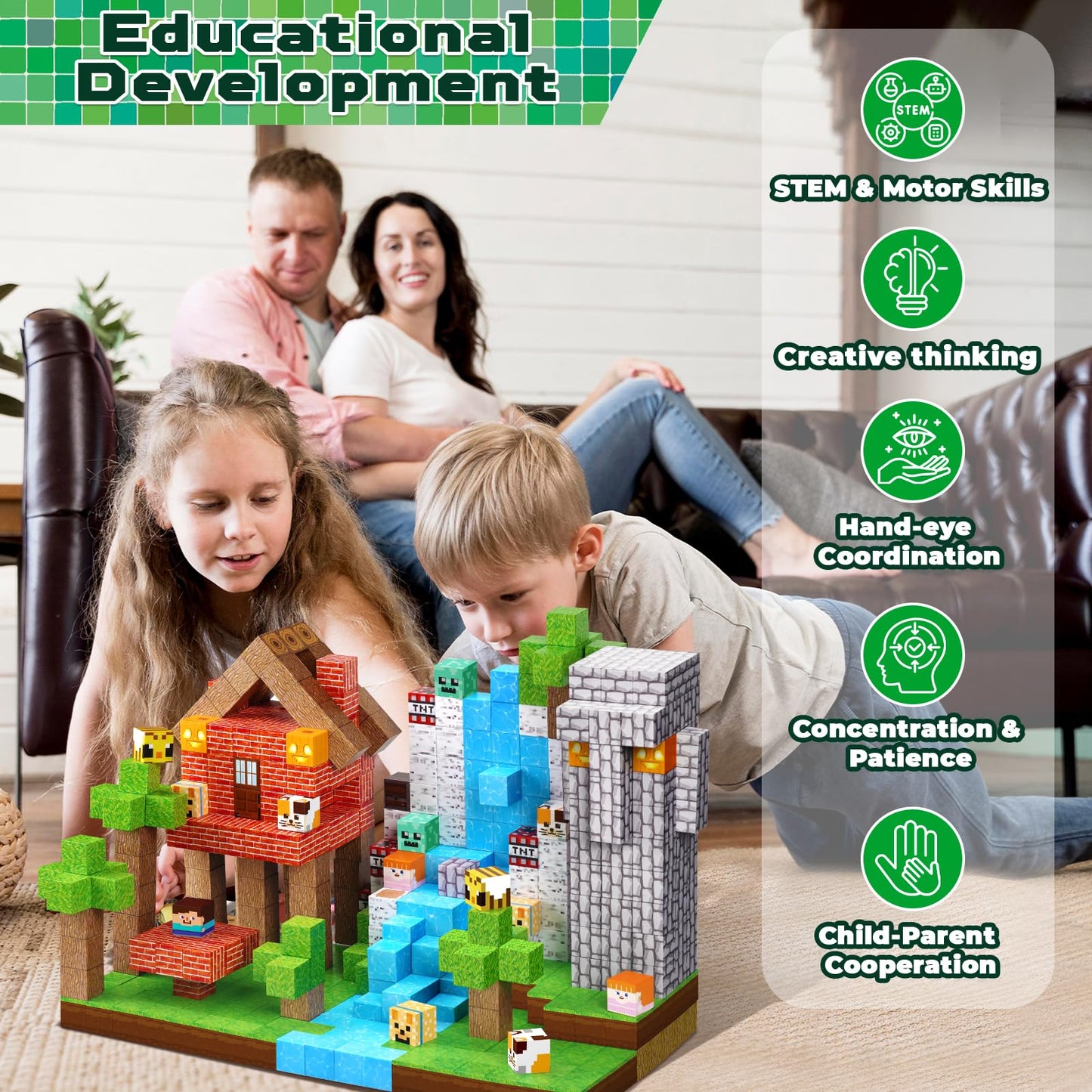 ToyUnited 150PCS Magnetic Blocks - Magnetic Building Cubes Magnetic Tiles Stacking, STEM Montessori Sensory Toys for Toddlers Kids Aged 3 4 5 6 7 8 9 10 11 12 Year Old Boys Girls Gifts