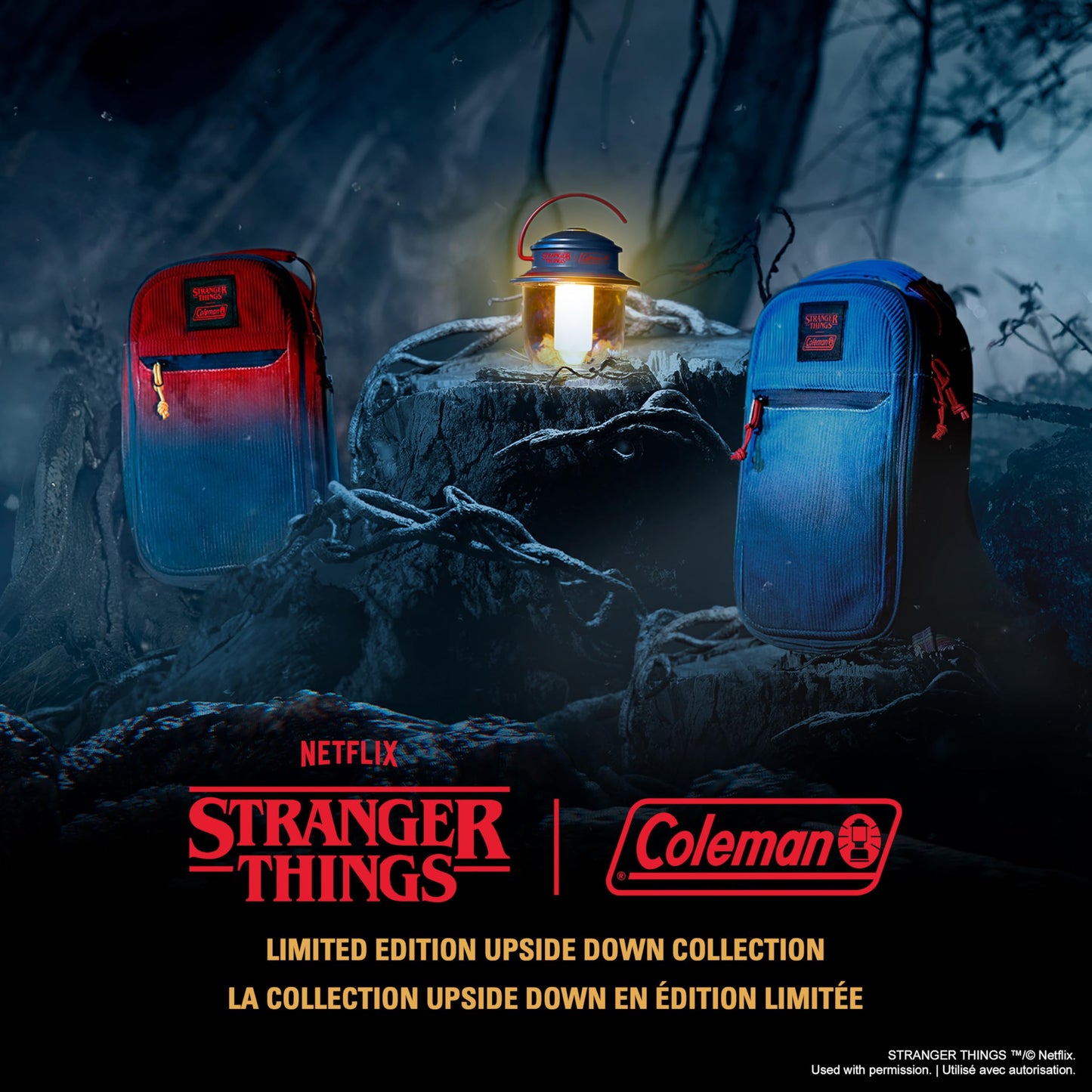 Coleman Stranger Things 6-Can Convertible Soft-Sided Cross-Body Sling Cooler, Red Fade