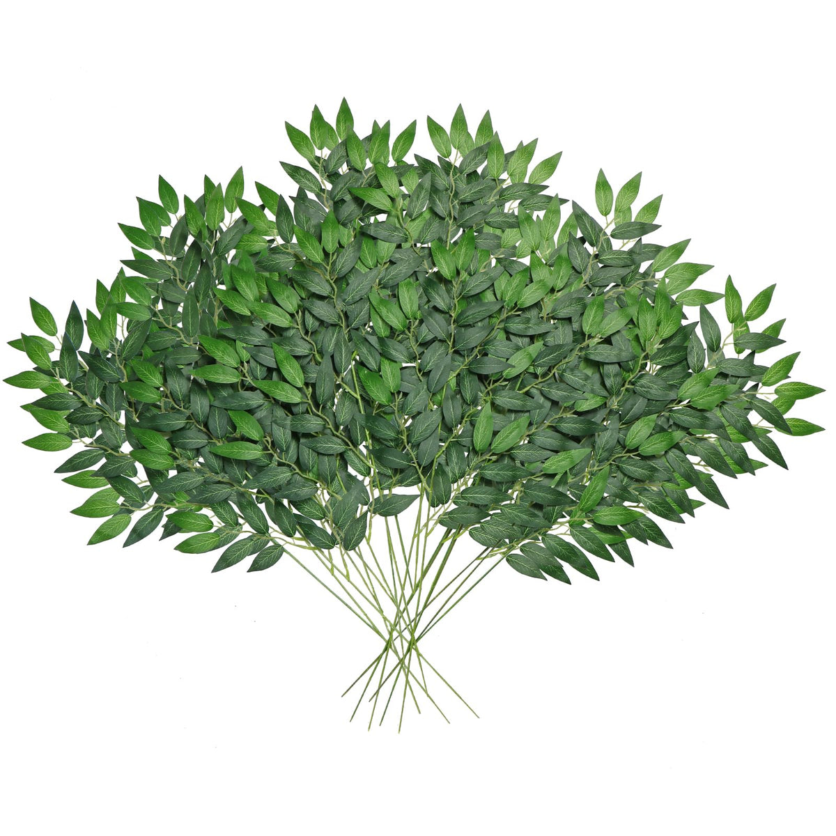 Betylifoy 24 Pcs Italian Ruscus Greenery Stems Artificial Eucalyptus Branches 25" Faux Silk Greenery Leaves Plants for Wedding Arch Bouquet Home Office Vase Filler Decor