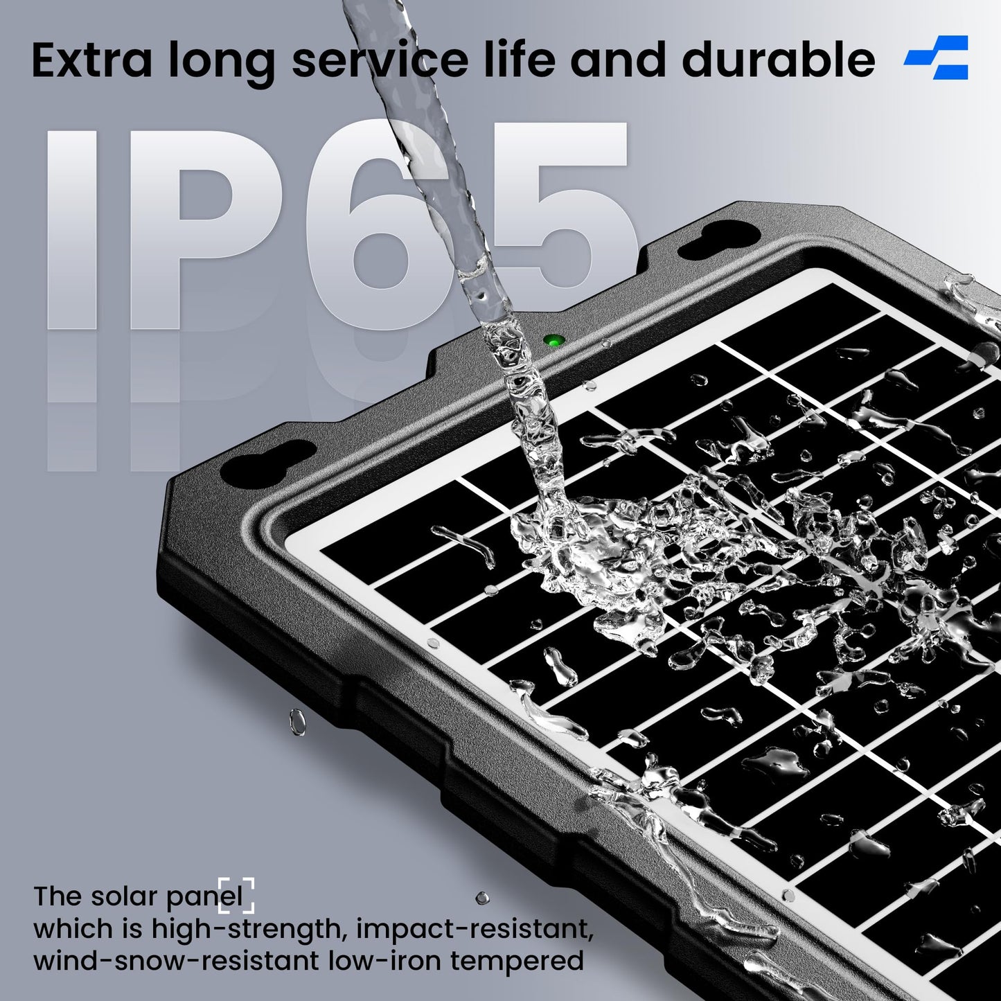 Solar Battery Trickle Charger for Car Battery, Portable and Waterproof Solar Battery Maintainer, Amorphous Silicon Solar Panel car Battery Charger (Solar Battery Charger 9W)