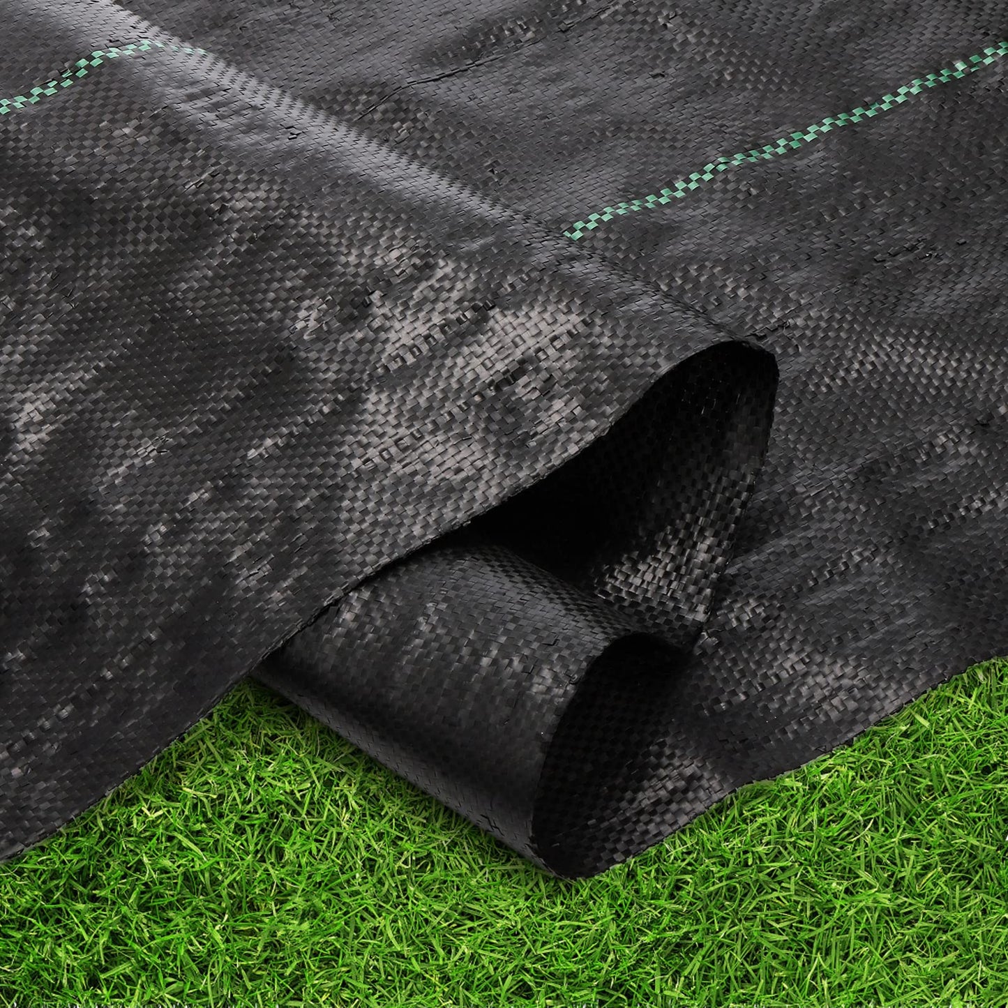 Suwimut 4ft x 100ft Weed Barrier Landscape Fabric, Woven Heavy Duty Weed Control Fabric Garden Ground Cover Weed Cloth Gardening Mat for Outdoor Flower Bed, Easy Setup