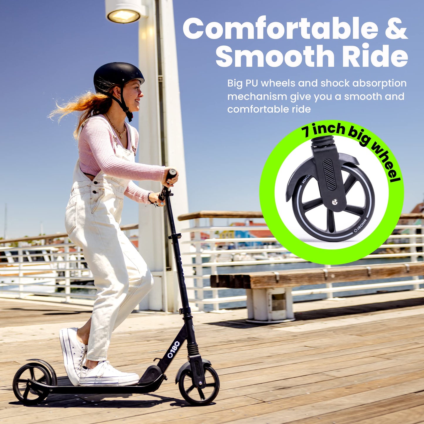 Aero Scooter for Kids 8-12, Teens & Adults | Boys Girls 2 Wheels Kick Scooters | Shock Absorption, Foldable & Height Adjustable
