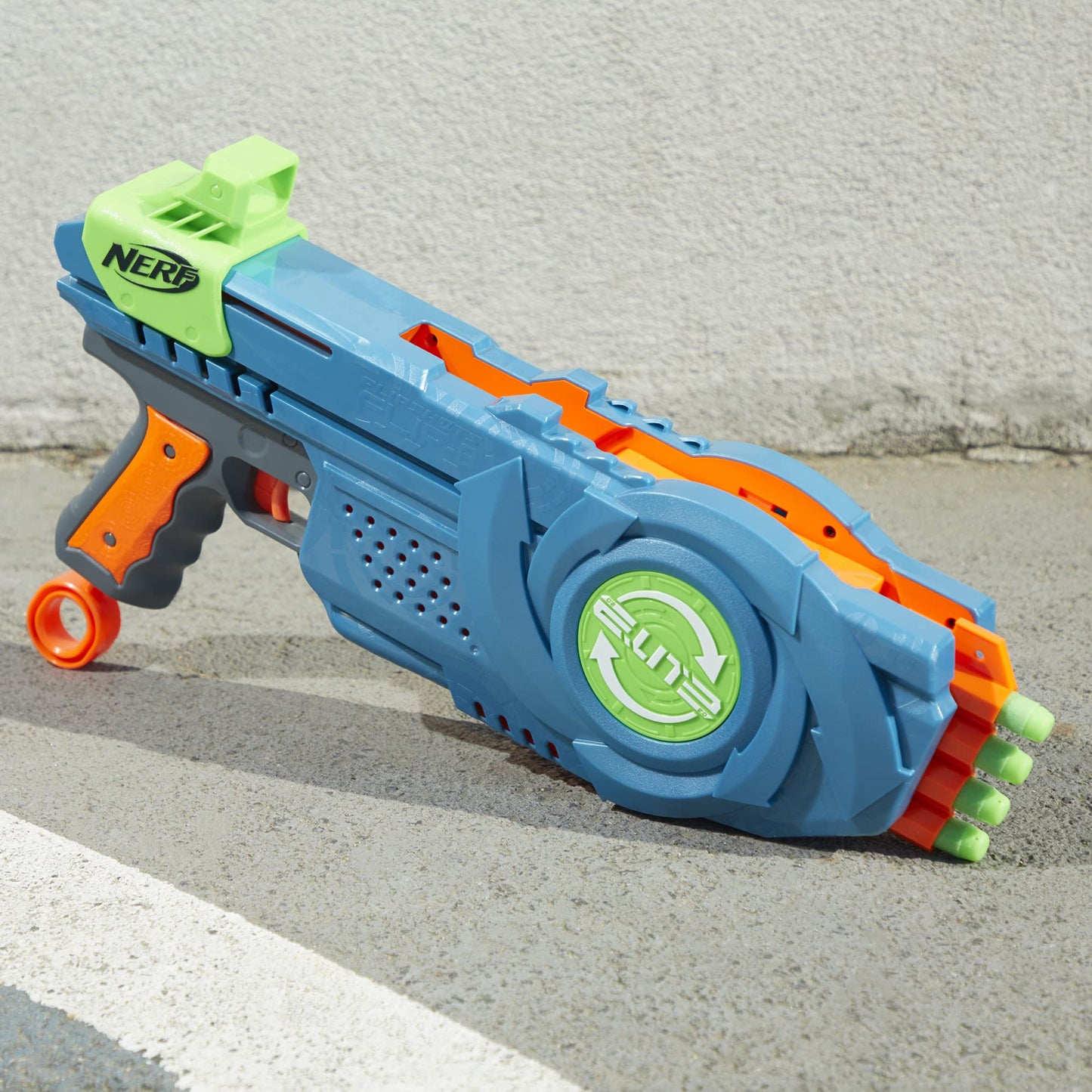 NERF Elite 2.0 Flipshots Flip-8 Blaster, Rotating Dart Barrels, 8-Dart Capacity, 8 Elite Darts, Toy Foam Blasters, Kids Outdoor Games & Toys for Boys & Girls, Blue