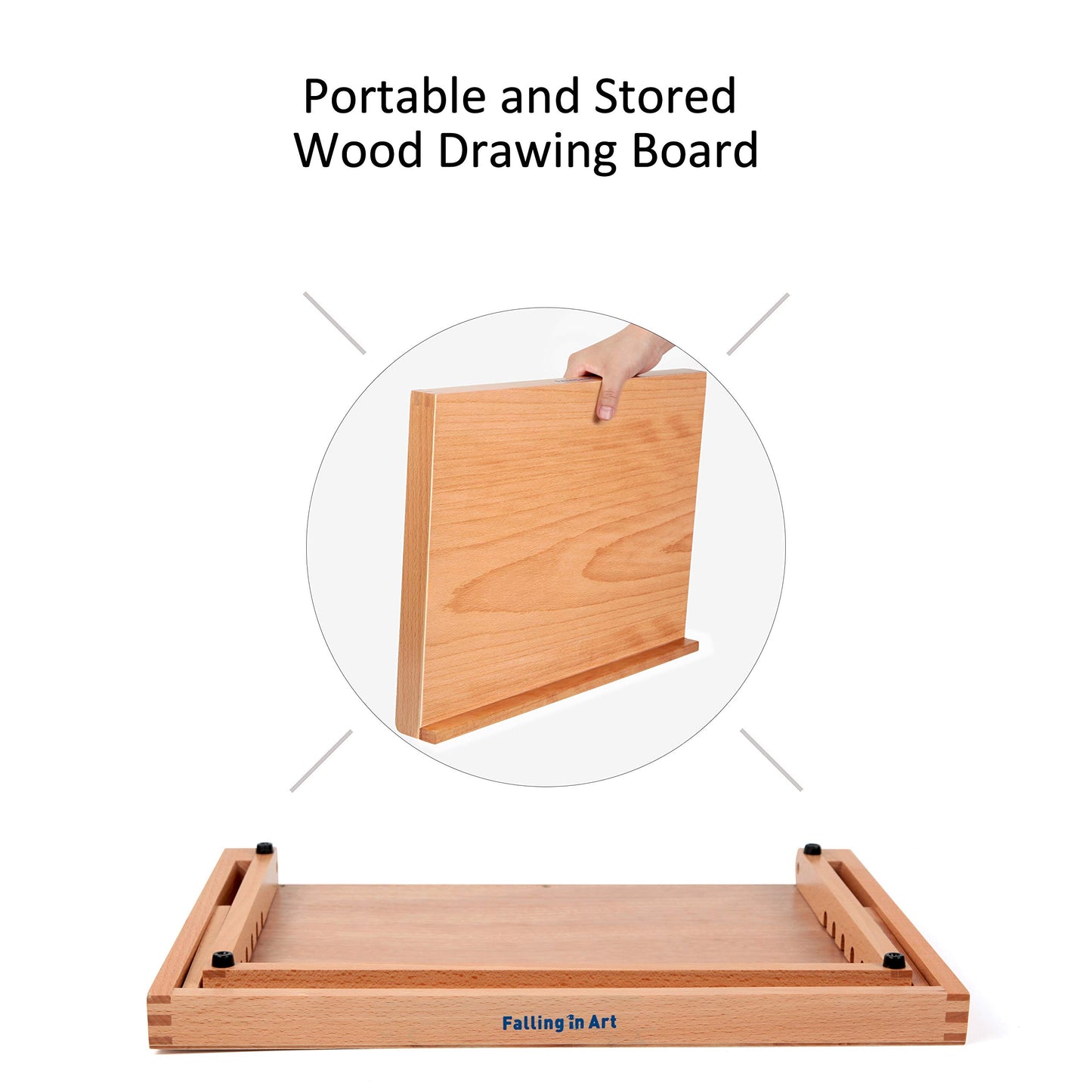 Drawing Tables & Boards, Falling in Art Adjustable Artist Painting and Display Easel, Wood Drafting Table Easel Drawing and Sketching Board, 16 1/2 Inches by 12 1/8 Inches