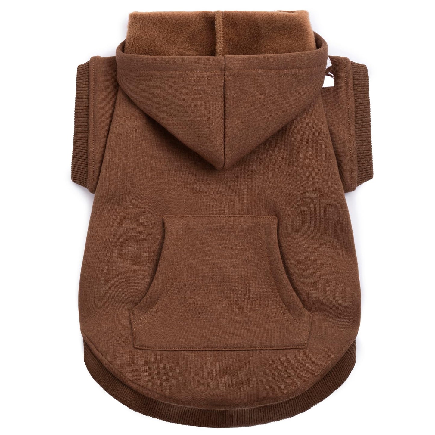 Koneseve Dog Hoodie & Cat Sweater, Warm Fleece Hooded Soft Winter Sweatshirt for All Breeds, Cozy Pet Clothes, Brown, 5XL