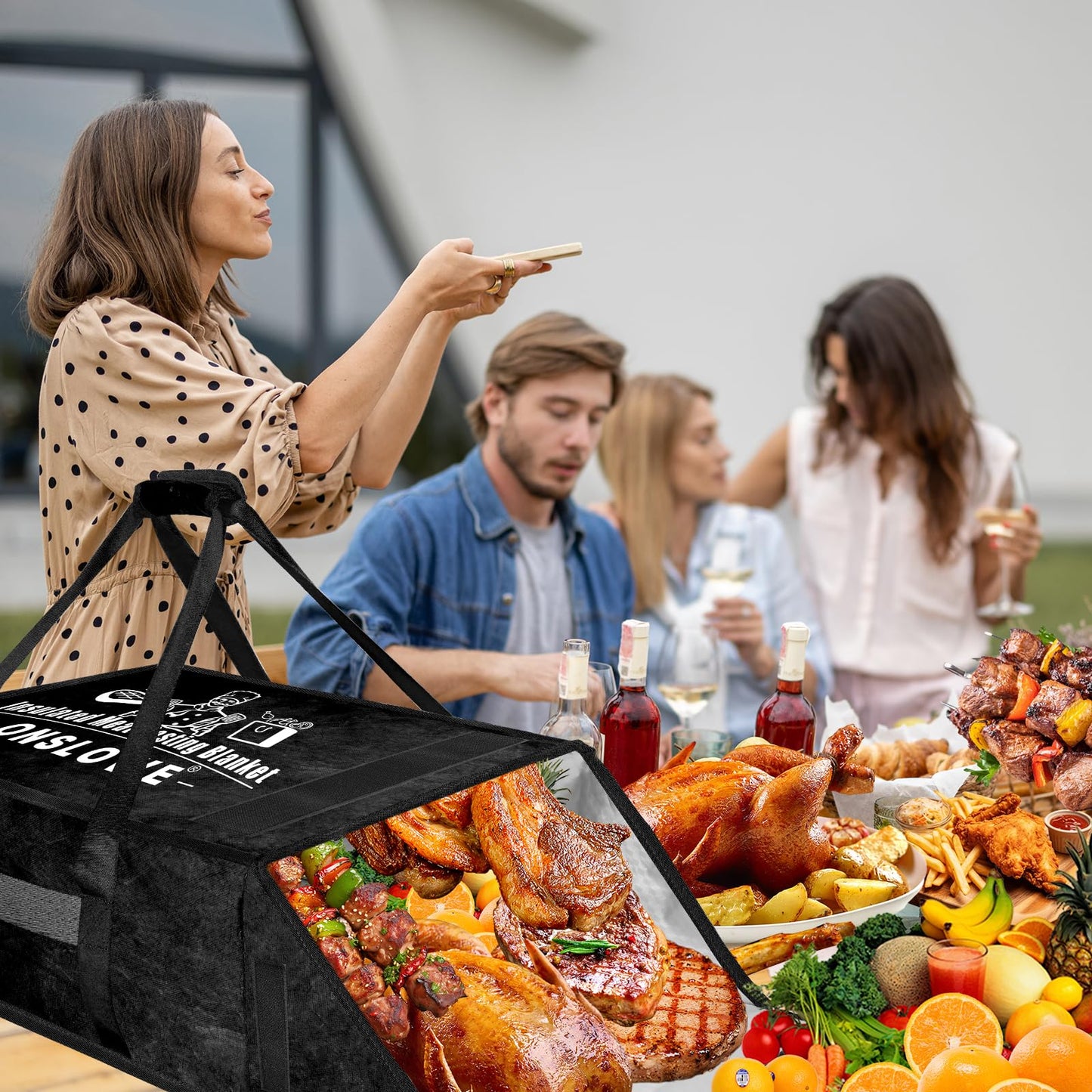 BBQ Blanket for Resting Meat - Insulated Meat Resting Bag for Smoking & Grilling | Compatible with Multiple models BBQ Prep Tub for Large Brisket/Beef/Pork Shoulders, Gifts for Men, Christmas Gifts