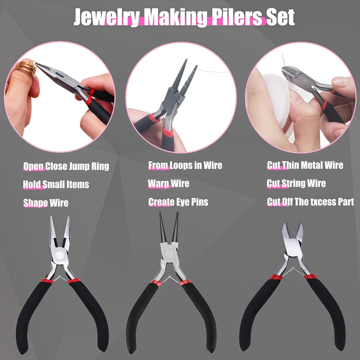 MONVICT Jewelry Making Supplies Kit with Tools, Findings, Chain, Wires, Magnifier, Carry Bag, Adults, 3730 Pieces, 2000 Pcs, Non-Foldable
