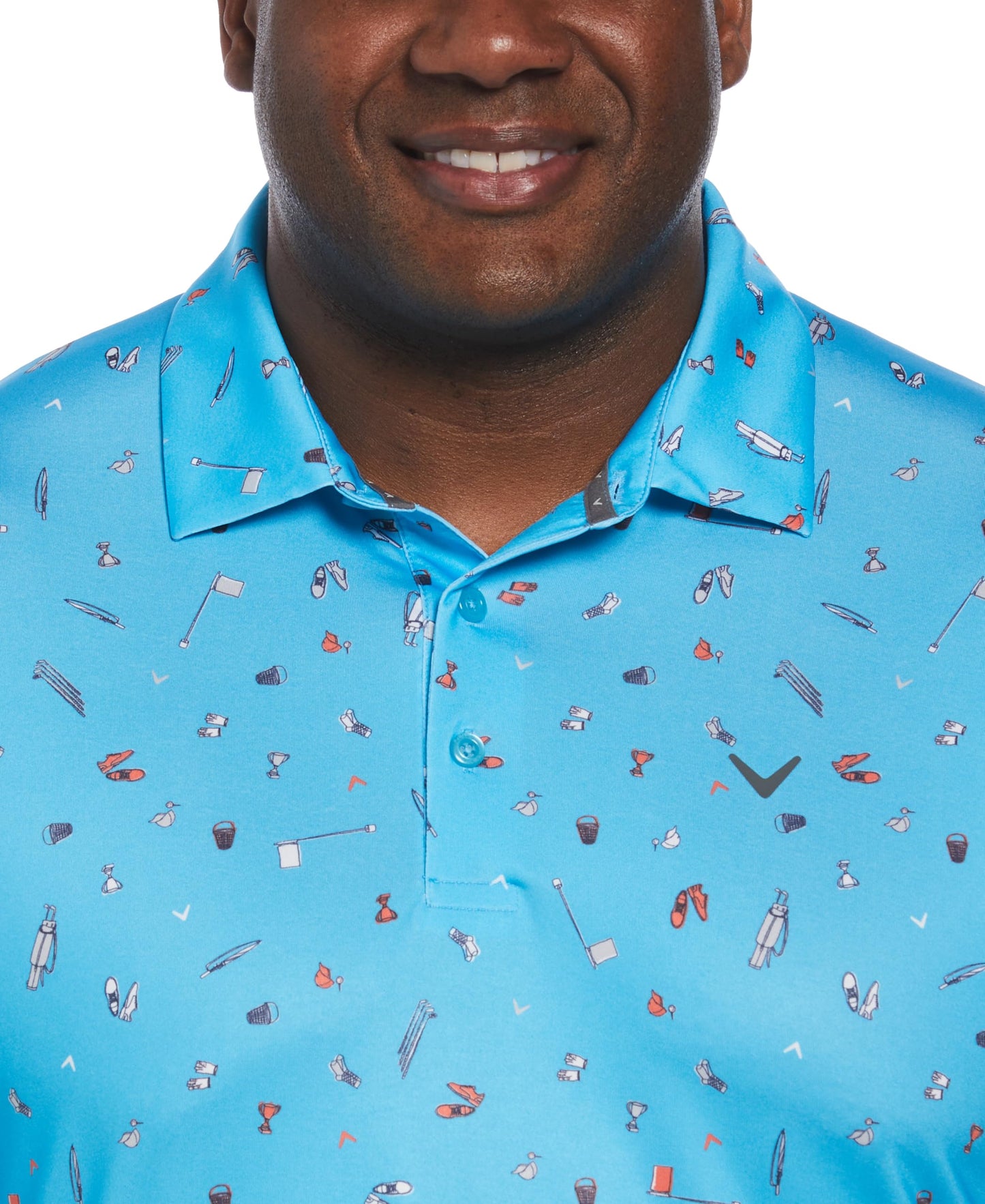 Callaway Men's Short Sleeve Printed Golf Polo Moisture Wicking