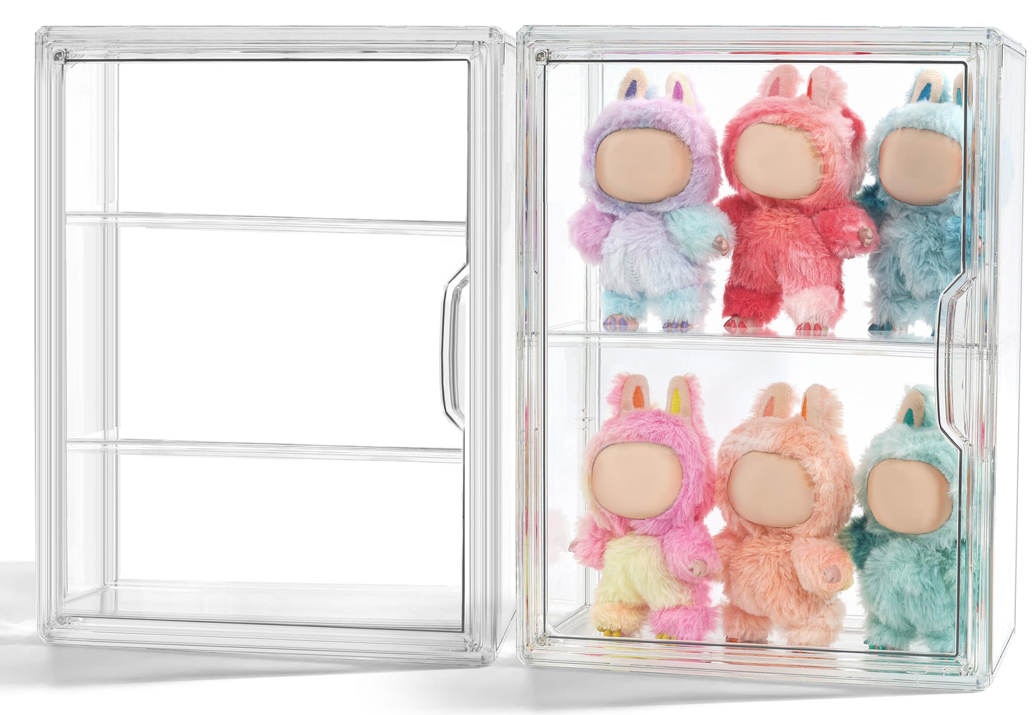 Display Case for Labubu POP MART, Acrylic Clear Display Box Shelf for POP MART Labubu Doll, 1 Pack