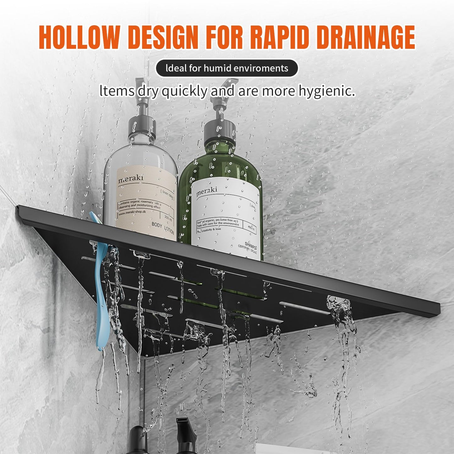 Corner Shower Shelf 2-Pack,10" Shower Organizer Shelves with Razor Holder,Rustproof Stainless Steel Recessed Shower Shelves Corner,No Drilling Bathroom Shower Shelf for Tiled Wall