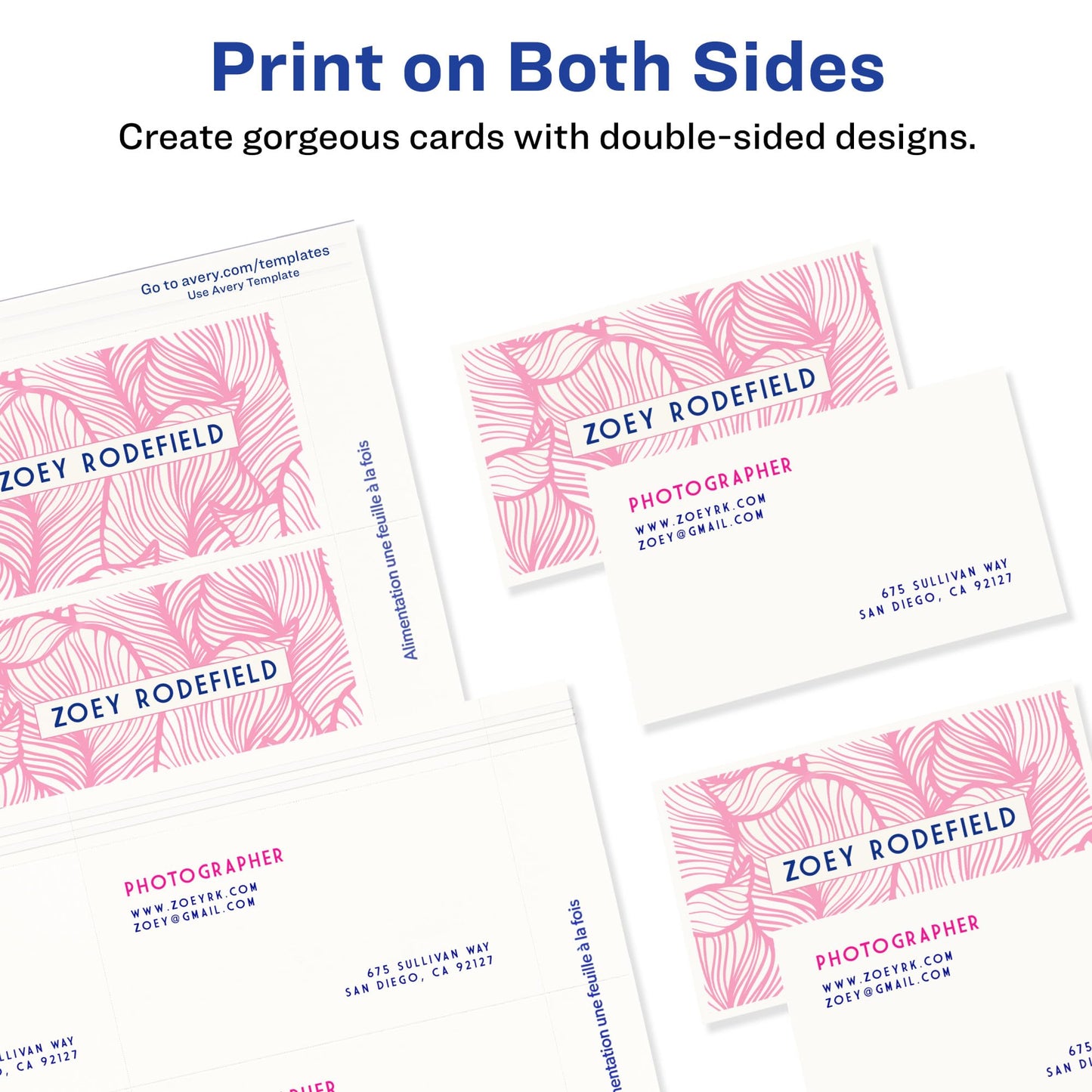 Two-Side Printable Premium Clean Edge Business Cards with