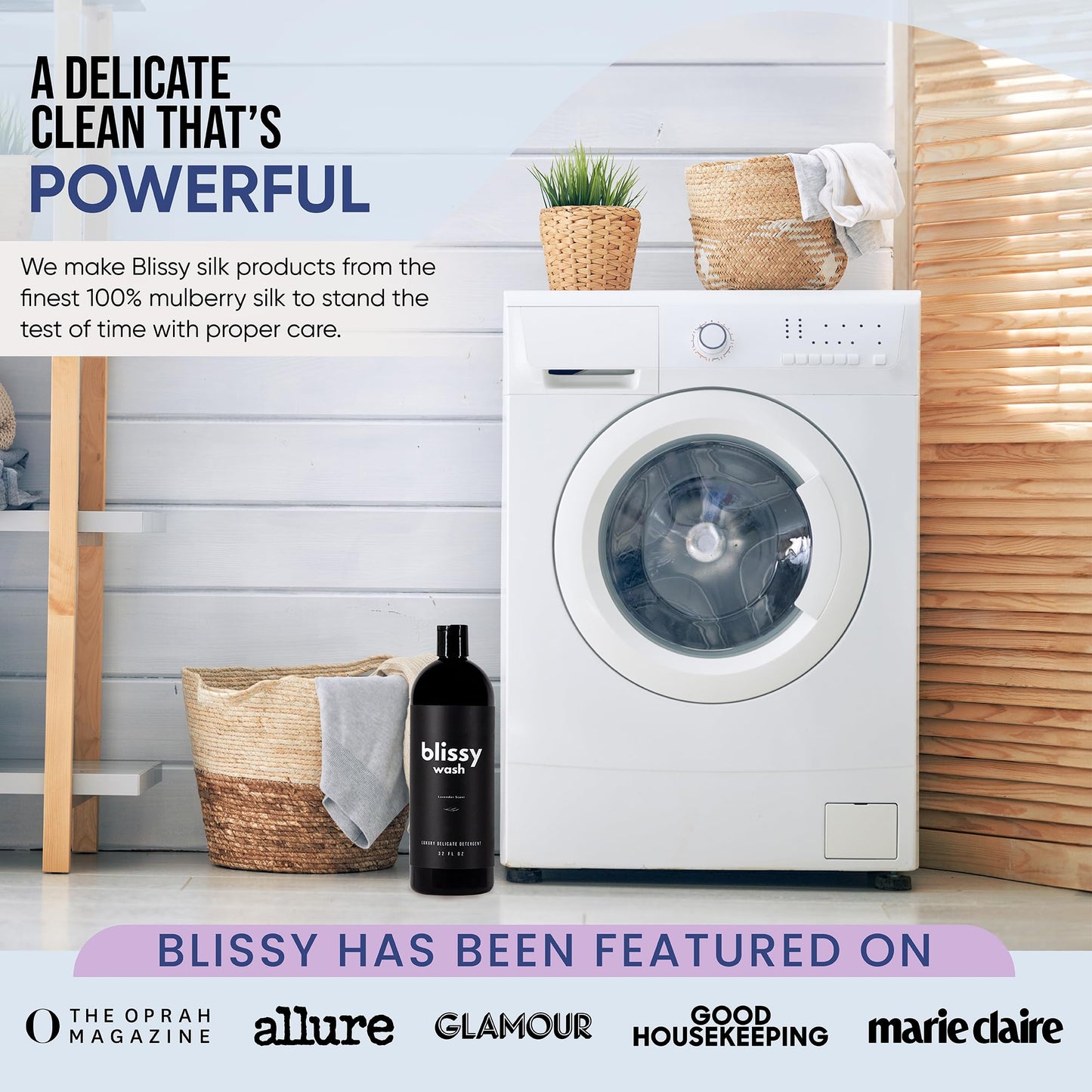 Plant Based Natural Laundry Detergent - Wool, Silk & Cashmere Detergent for Washing Machine - Naturally Scented with Lavender Oil - Silk Detergent, Cashmere Wash, Wool Shampoo - Silk Laundry Detergent