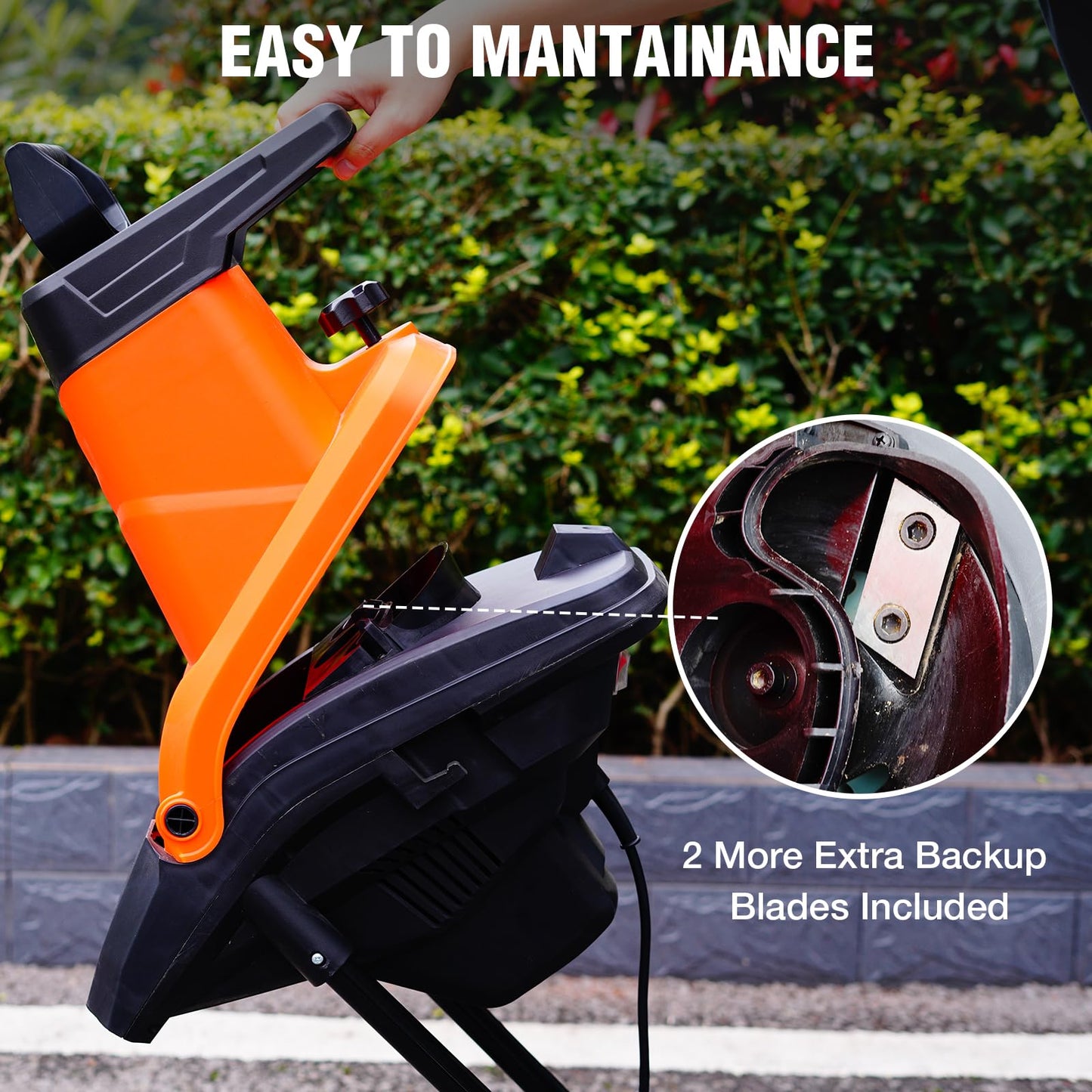 AIVOLT Wood Chipper Shredder Mulcher, 1800W Electric Wood Chipper with Collection Bag, 45mm Cutting Diameter for Mulching, Composting, Yard Cleanup, Lawn Care