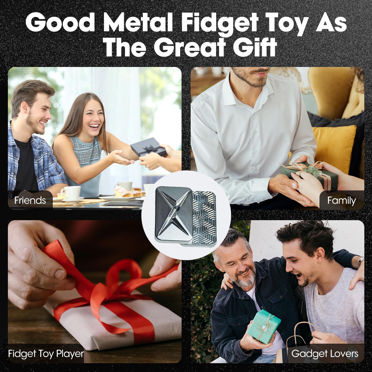 JUDIXY Lightning Infinite Fidget Slider Metal Magnetic Haptic Fidget Toys for Adults Anxiety/ADHD/Stress Relief (Silver Gray)