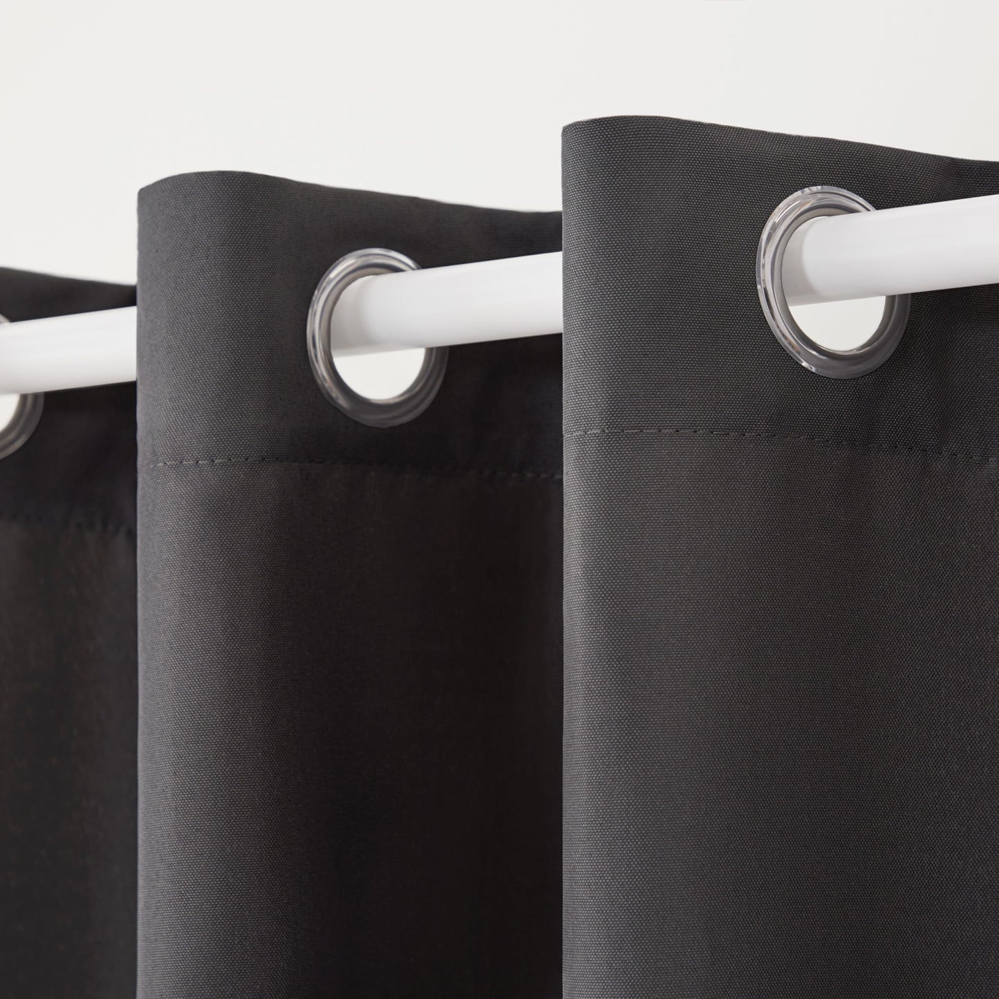 Exclusive Home Curtains Indoor/Outdoor Solid Cabana Grommet Top Curtain Panel Pair, Charcoal, 54x96, 2 Piece