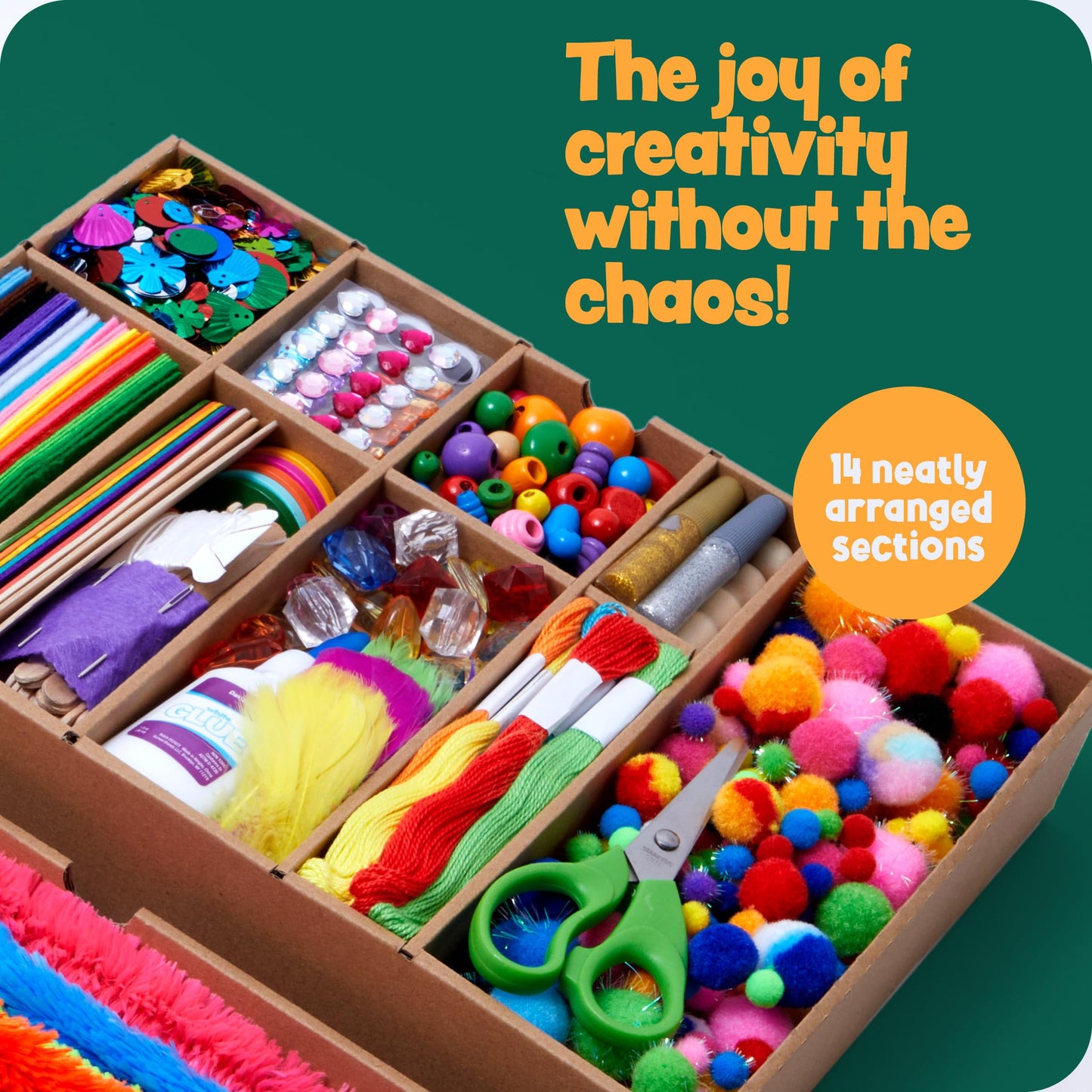 Arts and Craft Kit Vault - 1000+ Piece Crafts Kit Library in a Box for Kids Ages 8 9 10 11 & 12 Year Old Girls & Boys - Crafting Supplies Set Kits - Gift Ideas for Preschool Kids Project Activity