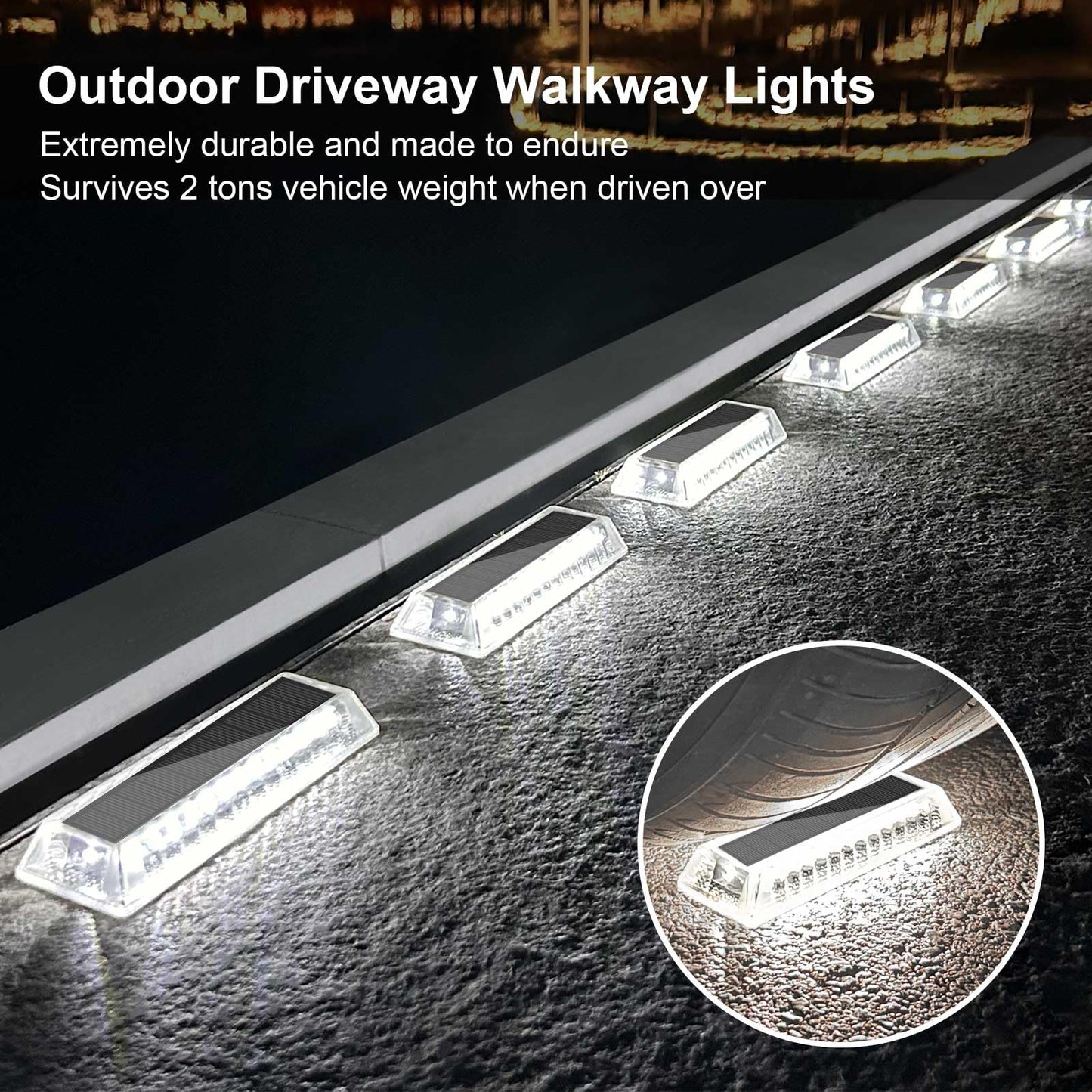 Lacasa Solar Deck Lights, 8 Pack Solar Lights Outdoor Waterproof IP68, Solar Powered Pathway Yard Driveway Step Landscape Lights, LED Lighting 50LM for Garden Path Walkway Stair Patio, Cool White