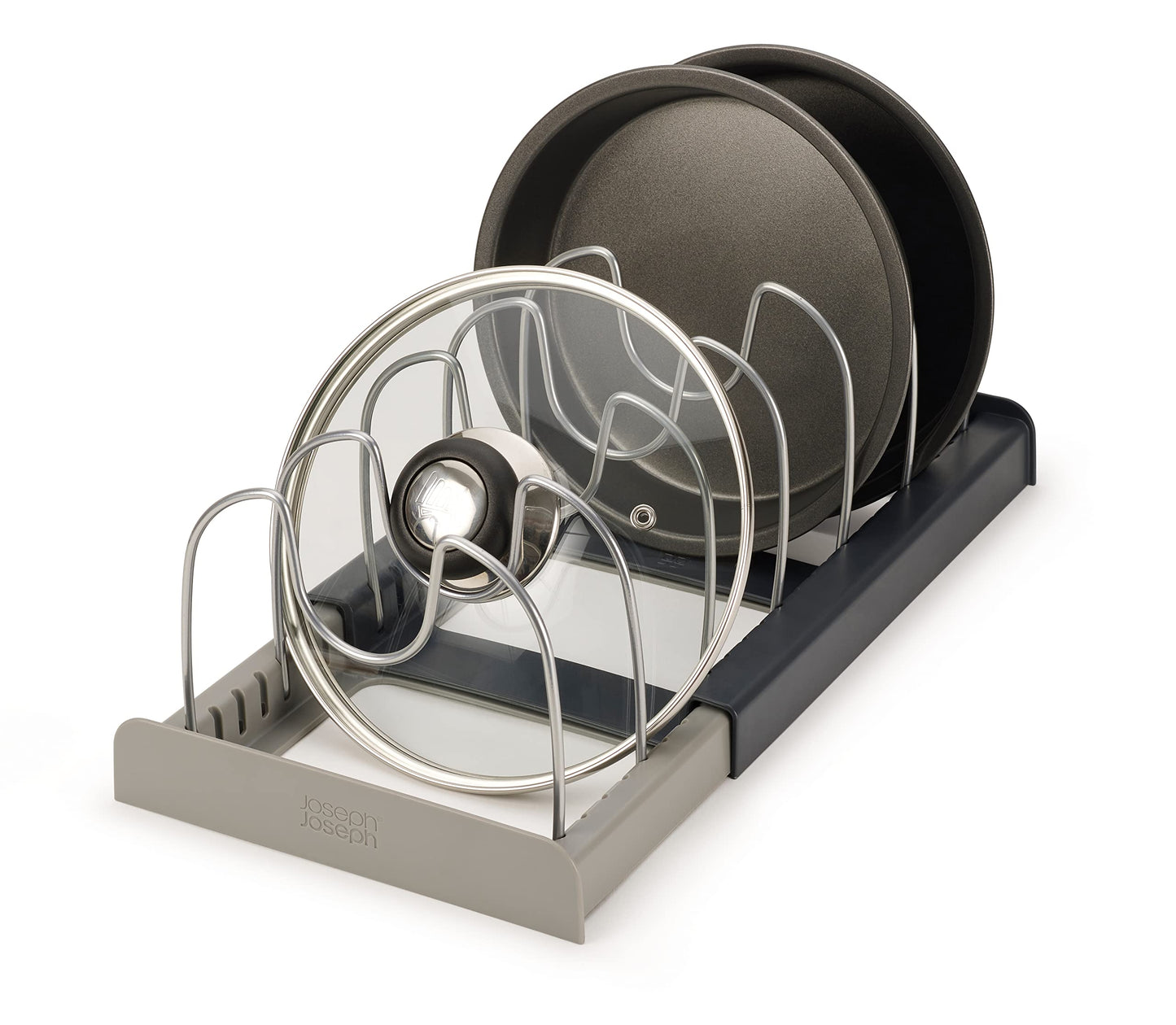 Joseph Joseph DrawerStore Expanding Cookware Organizer Space Saving Storage for Pan Lids Baking Trays Grey