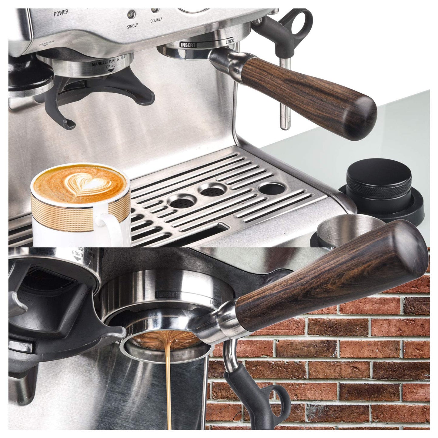 54mm Bottomless Portafilter, MATOW Bottomless Naked Portafilter Compatible with Breville 54mm Machines (Filter Basket Included)