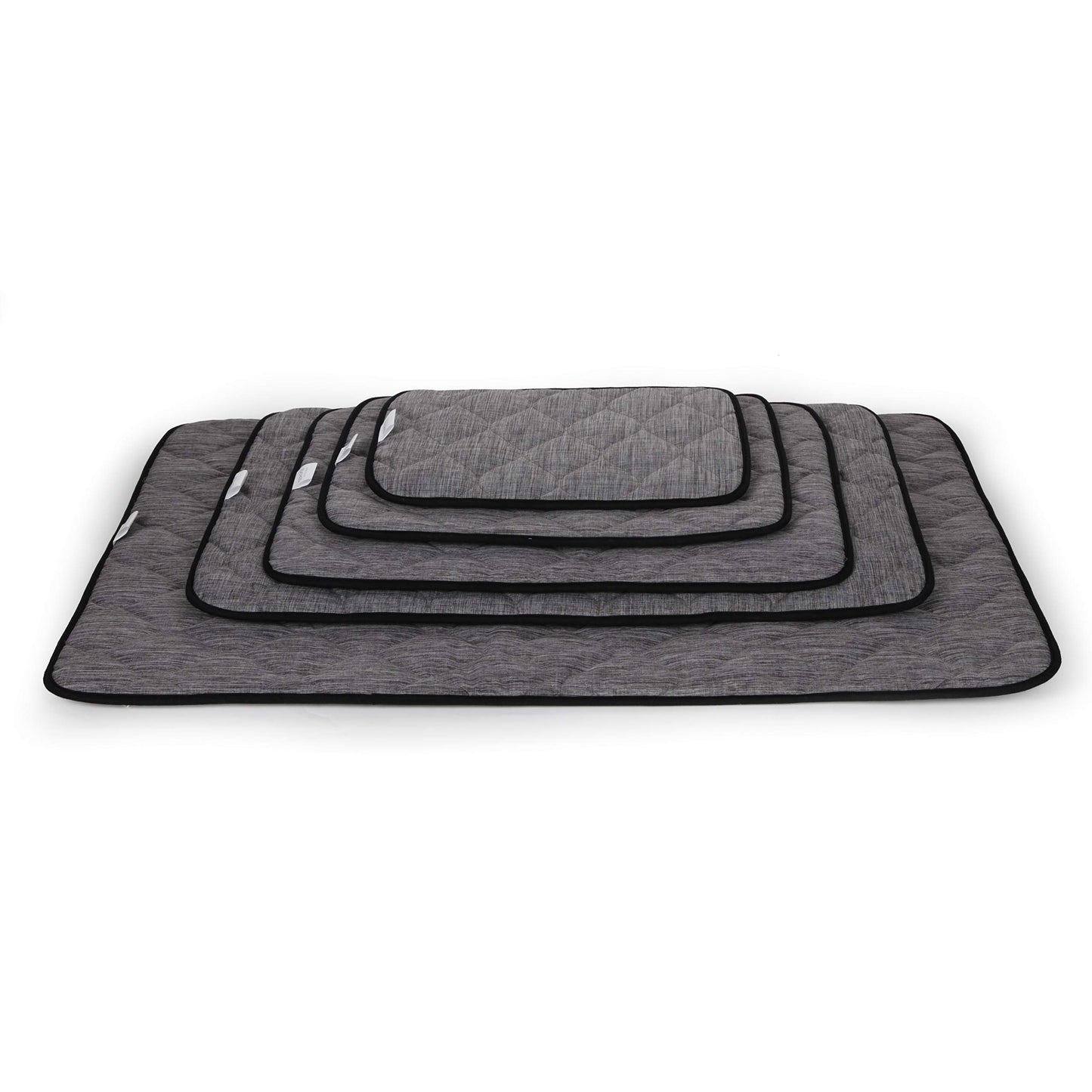 QIAOQI Dog Bed Crate Mat 48" Grey Kennel Pad | Washable Orthopedic Pillow Pet Beds Dense Cushion Padding Bolster