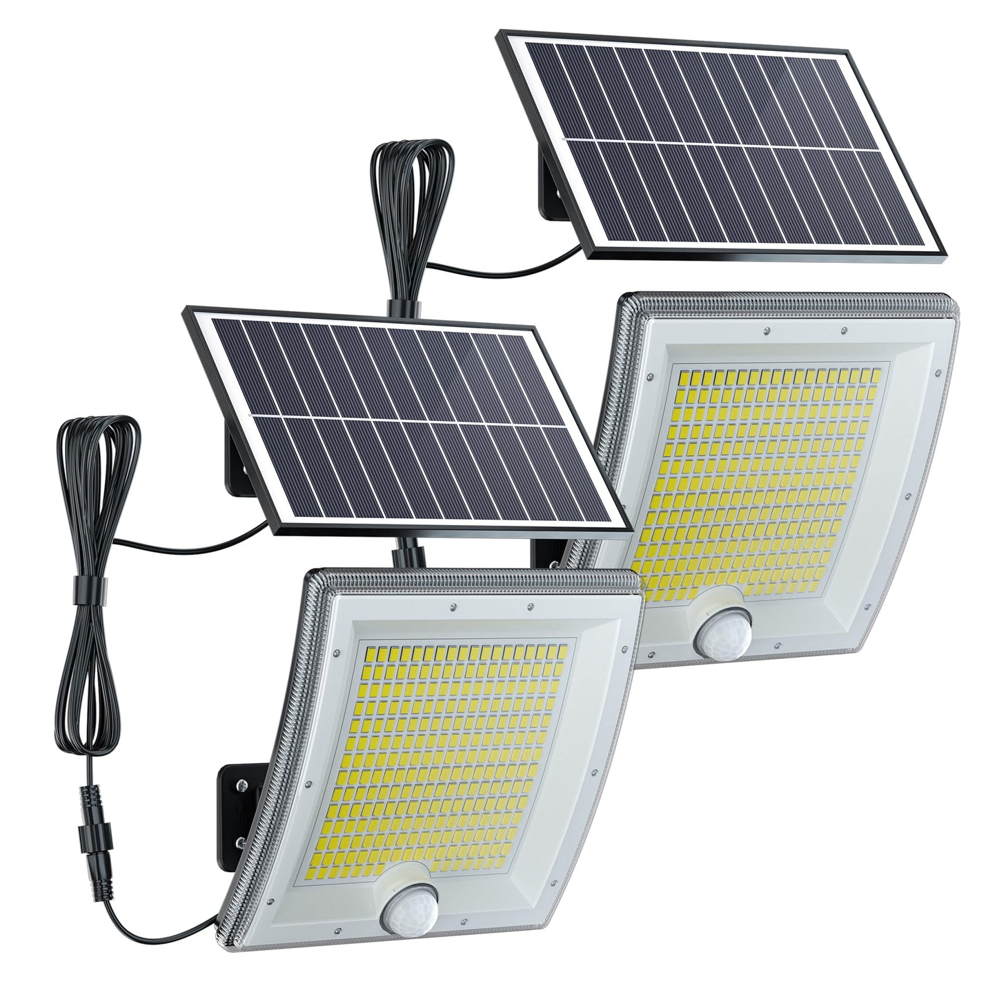FIONSUN Solar Lights Outdoor with Motion Sensor, Dusk to Dawn Solar Flood Lights Outdoor, 170 LED Solar Panel Lights IP65 Waterproof, 3 Modes Solar Shed Lights for Outside Patio Garden (2 Pack)