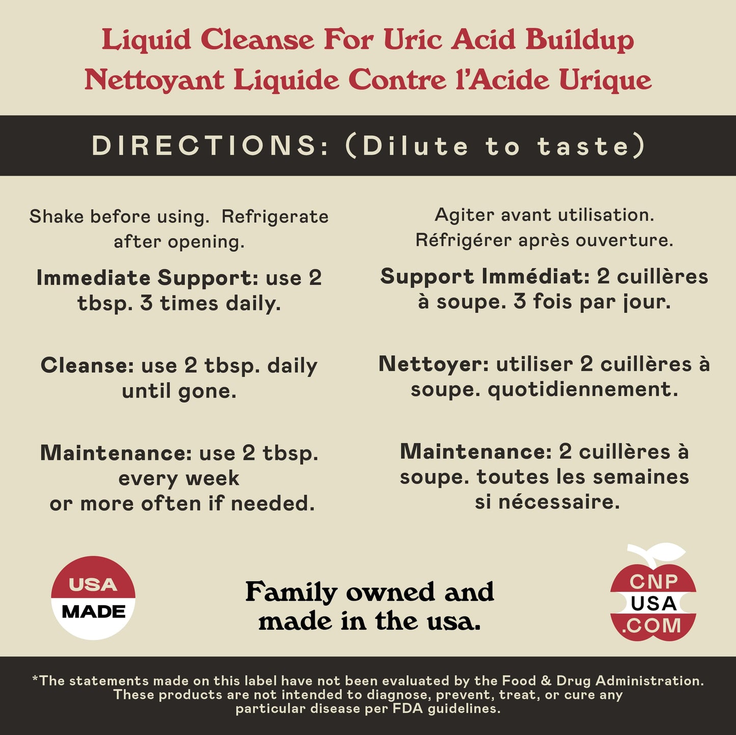 Complete Natural Products Uric Acid Complete - 16oz Liquid Supplement to Support Uric Acid Cleanse, Kidney Health & Circulation with Apple Cider Vinegar, Tart Cherry, & Beet Root.