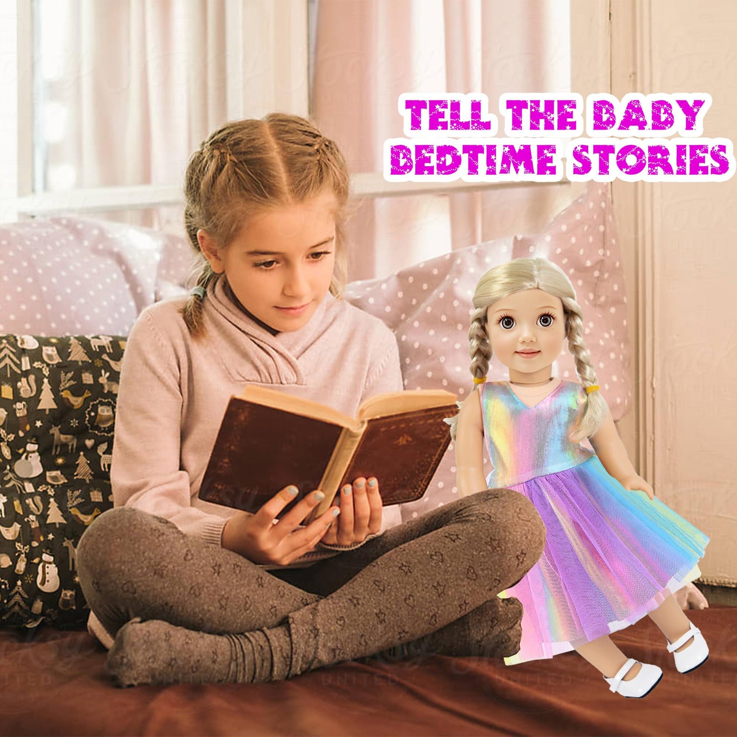 ebuddy 18 Inch Doll Clothes and Travel Accessories Set - Mermaid Themed Play Set for 18" Dolls, Includes Mermaid Tail, Dresses, Suitcase, Camera & More (Doll Not Included)