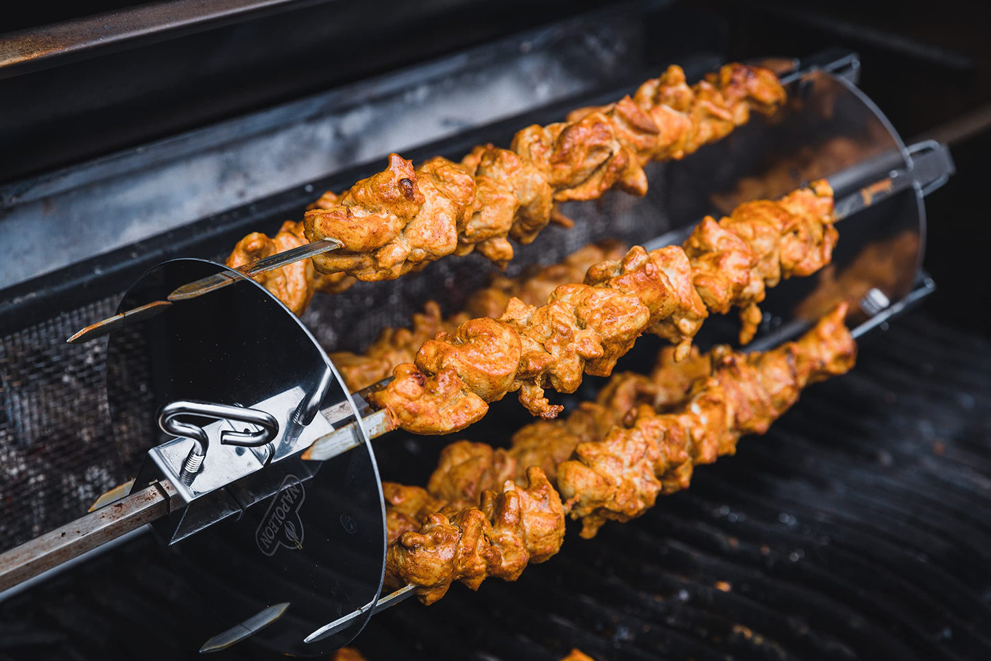 Napoleon BBQ Grill Accessory - Rotisserie Shish-Kebab Skewer Set - 64008 - Fits Most Rotisserie Spit Rods, 6 skewers, 2 Rotisserie Plates, Does Not Include Rotisserie