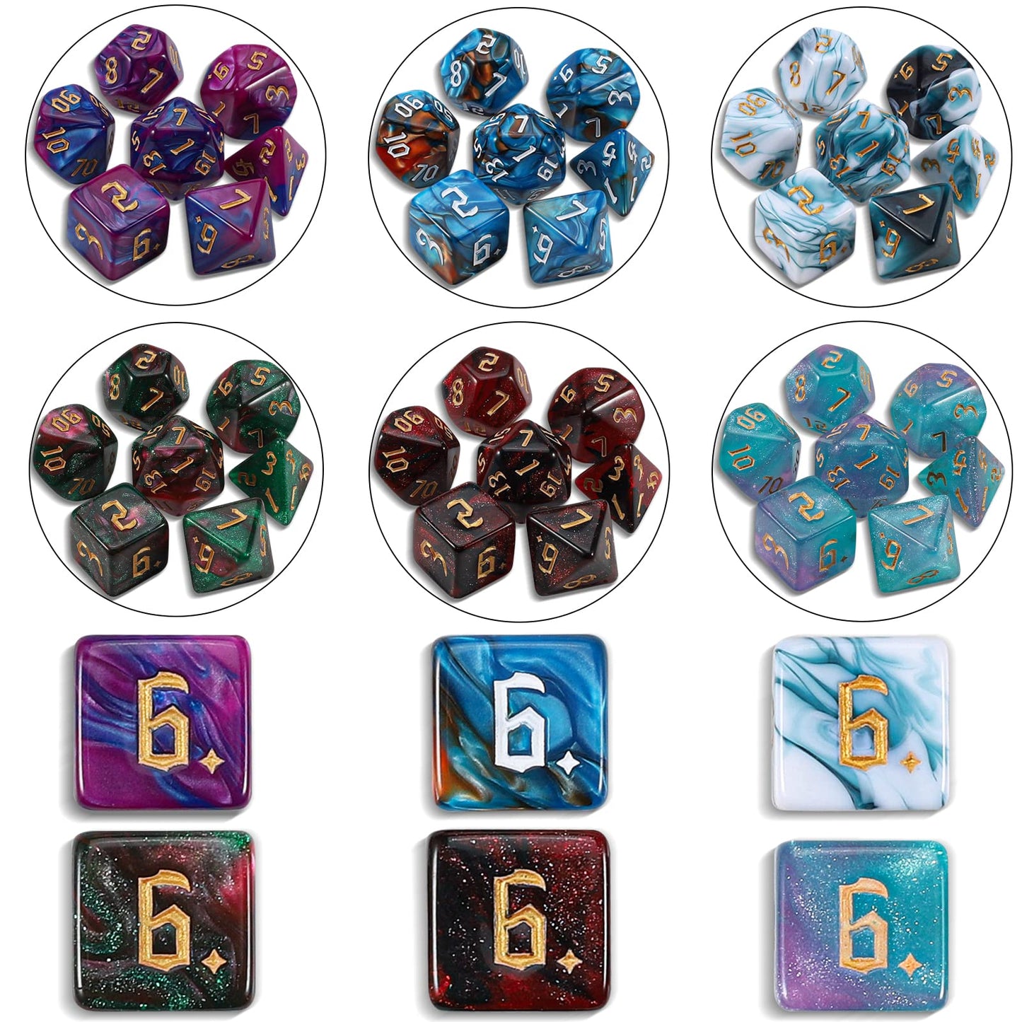 CiaraQ DND Dice Set - 26 x 7 (182pcs) Polyhedral Dice for Dungeons and Dragons D&D RPG MTG Role Playing Table Games, with a Large Flannel Bag