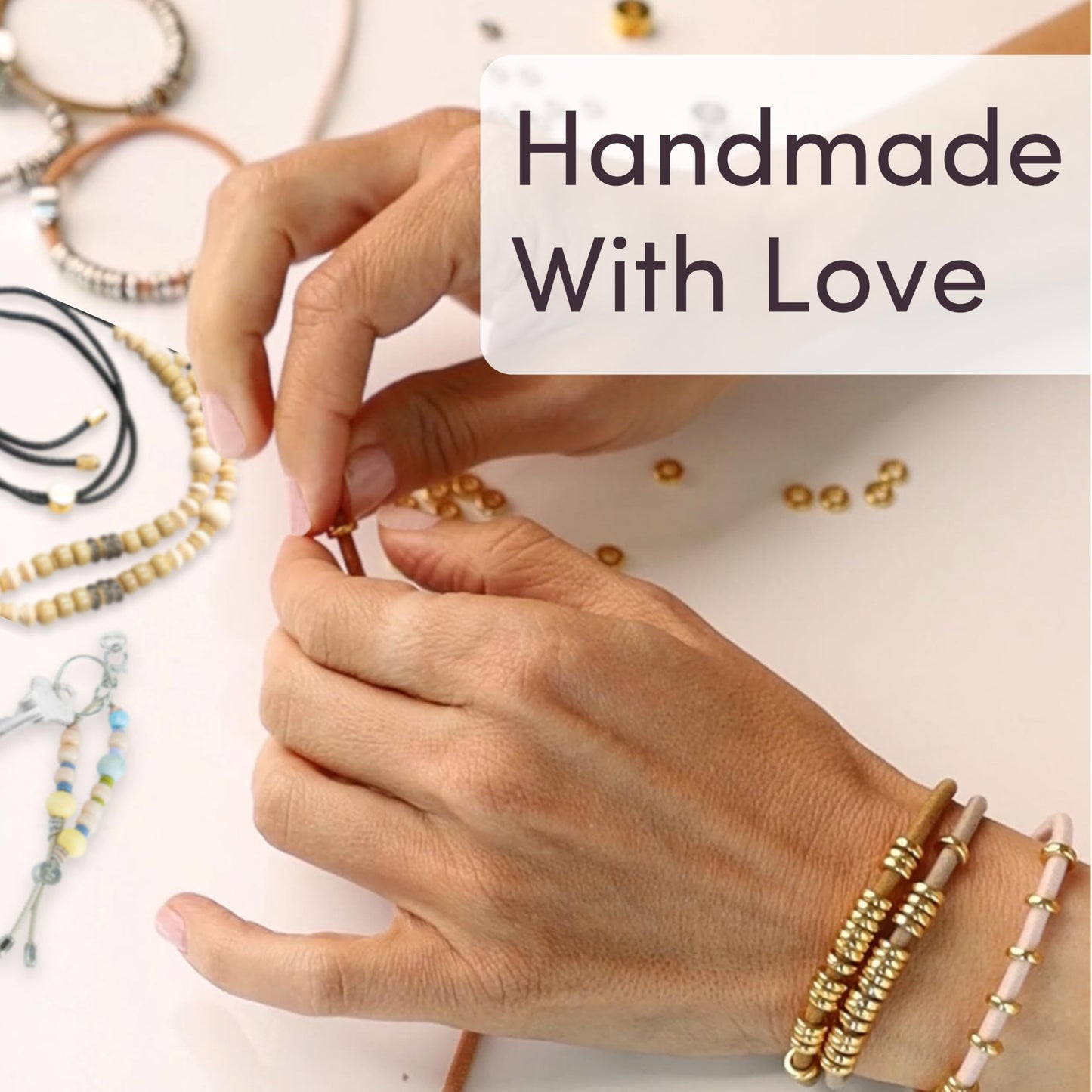 By Lilla Hair Ties for Women No Damage – The Original Bracelet Hair Tie – Hand Made Jewelry with Luxury Elastic and Tarnish Free Gold and Silver – Boho Hair Accessories and Wrist Stacks (Halo)