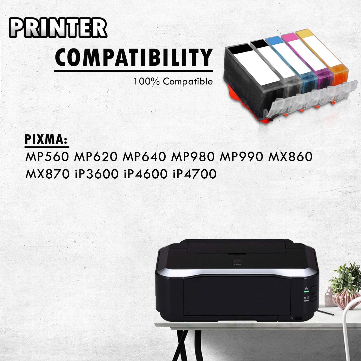 3 Set of 5 Inkfirst Compatible PGI-220 CLI-221 Ink Cartridges Replacement for Canon PGI220 CLI221 PIXMA MP560 MP620 MP640 MP980 MP990 MX860 MX870 iP3600 iP4600 iP4700 Black Cyan Magenta Yellow