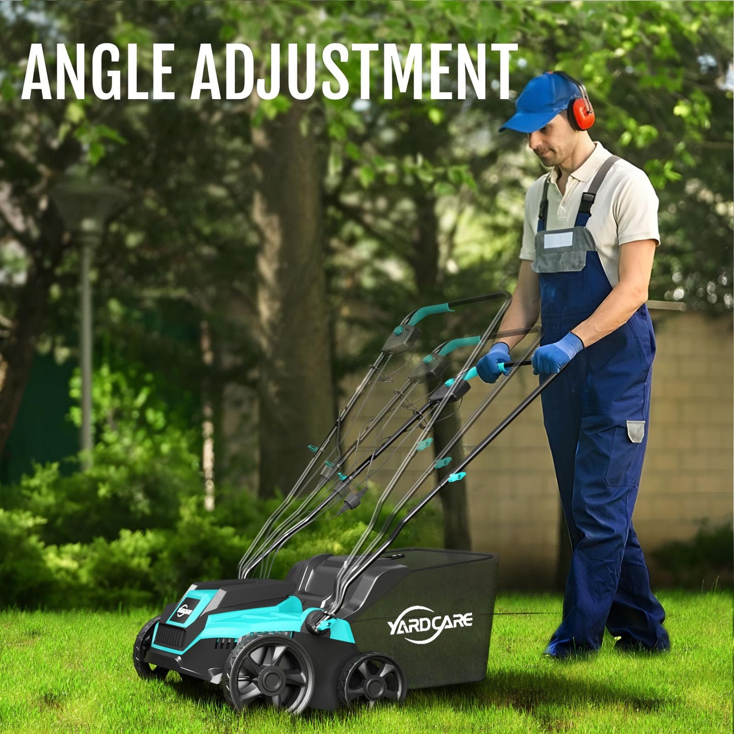 (2025 New) YARDCARE Electric Dethatcher and Scarifier, 2-in-1 Powerful Lawn Dethatcher with 10.5 Gal Thatch Bag, 5-Position Height Adjustment, Dual Switch, Keep Lawn Healthy