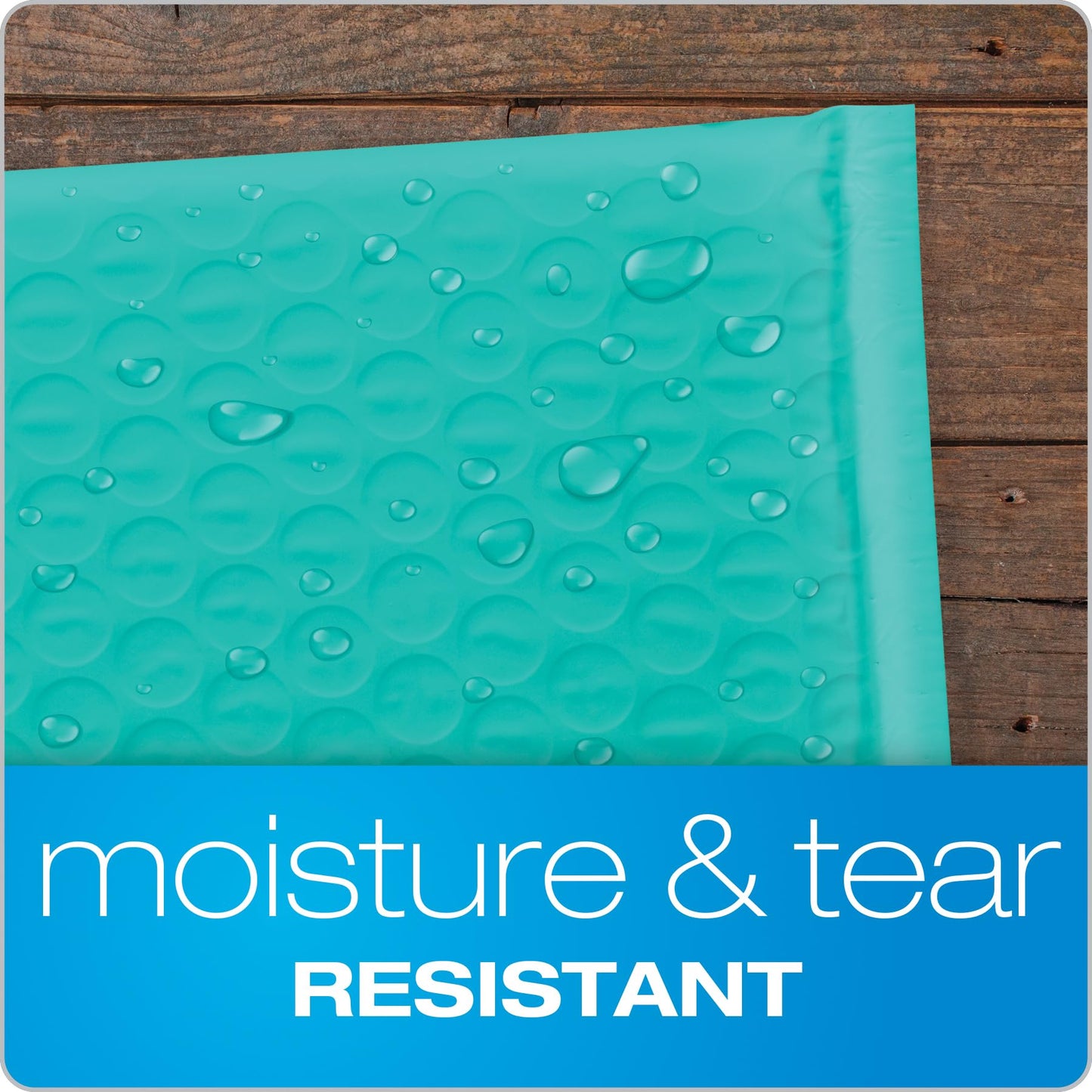 Quality Park Bubble Mailers, 6 x 9 Inch, Teal Poly Mailers, Padded Envelopes, Shipping Envelopes, Water Resistant, Self Seal, 50 Per Box (QUA85857)