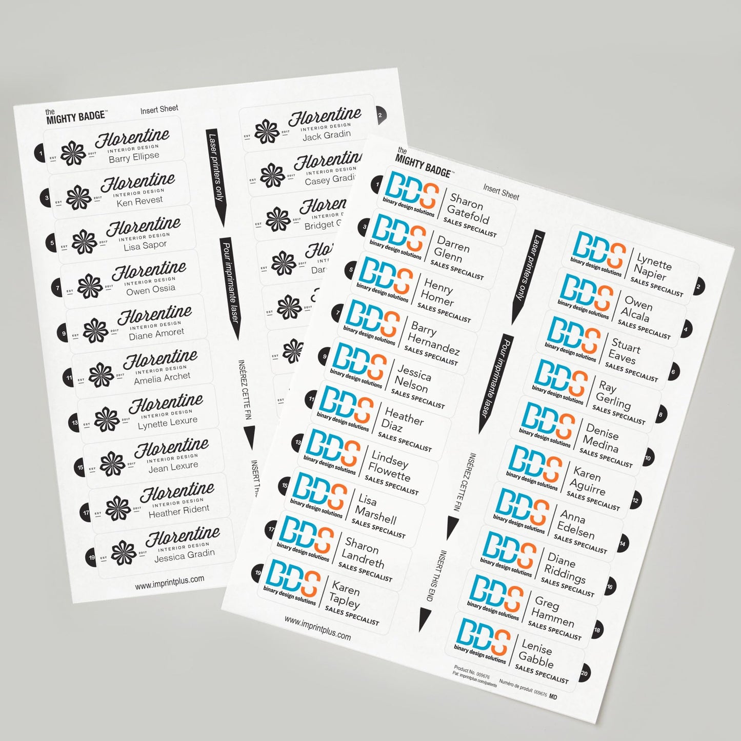 The Mighty Badge Insert Refills, 1" x 3", Clear, Laser