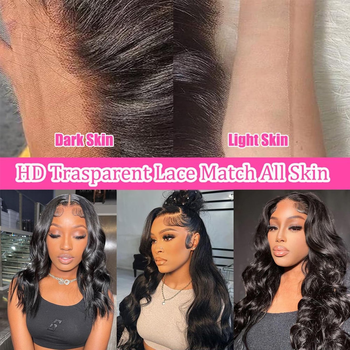 Fronbanis Body Wave Lace Front Wigs Human Hair Wigs for Women 13x4 180% Density HD Lace Frontal Wig Pre Plucked with Baby Hair Perruque Femme Humain Naturel 20 Inches Natural Black