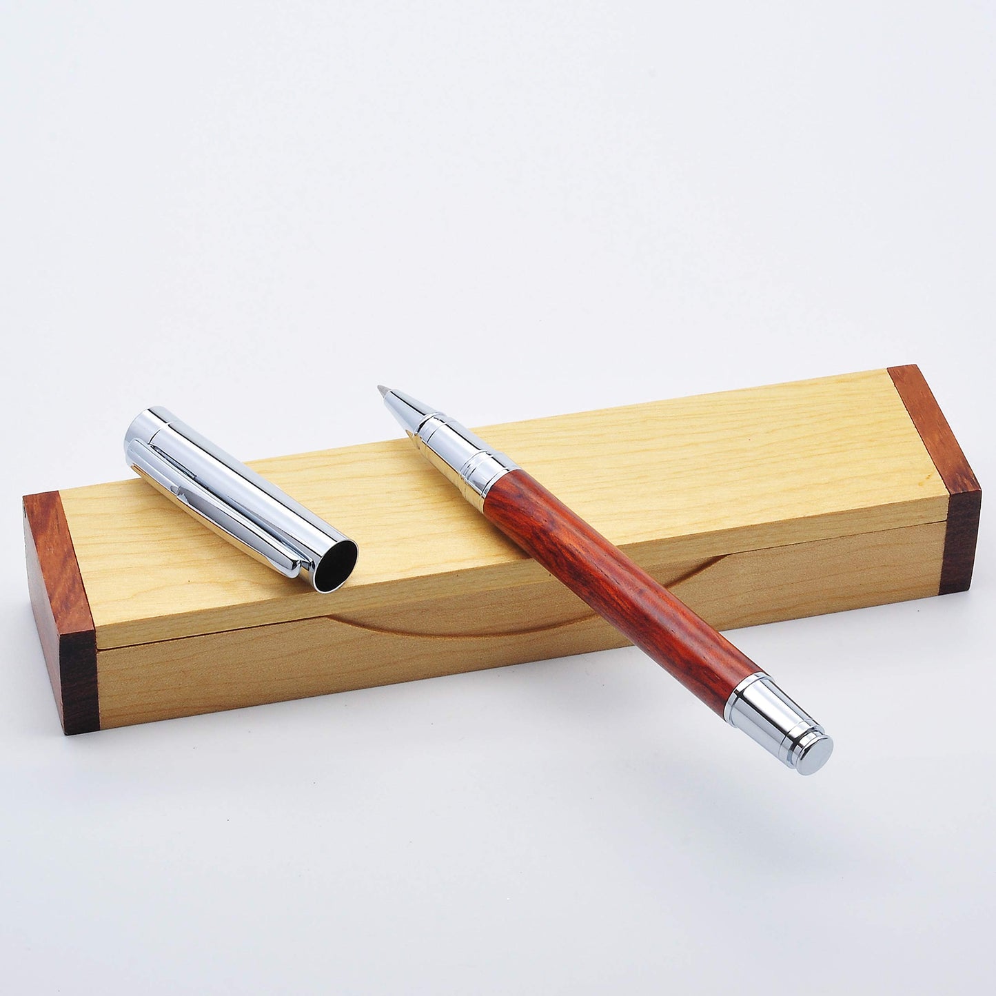 LACHIEVA LUX Elegant Rosewood Rollerball Pen Set.Nice Rose Wood Roller Pen with Germany Schneider Refill. Luxury Wooden Pen for Men & Women. Best and Professional,Office Gift for Writing (rosewood)