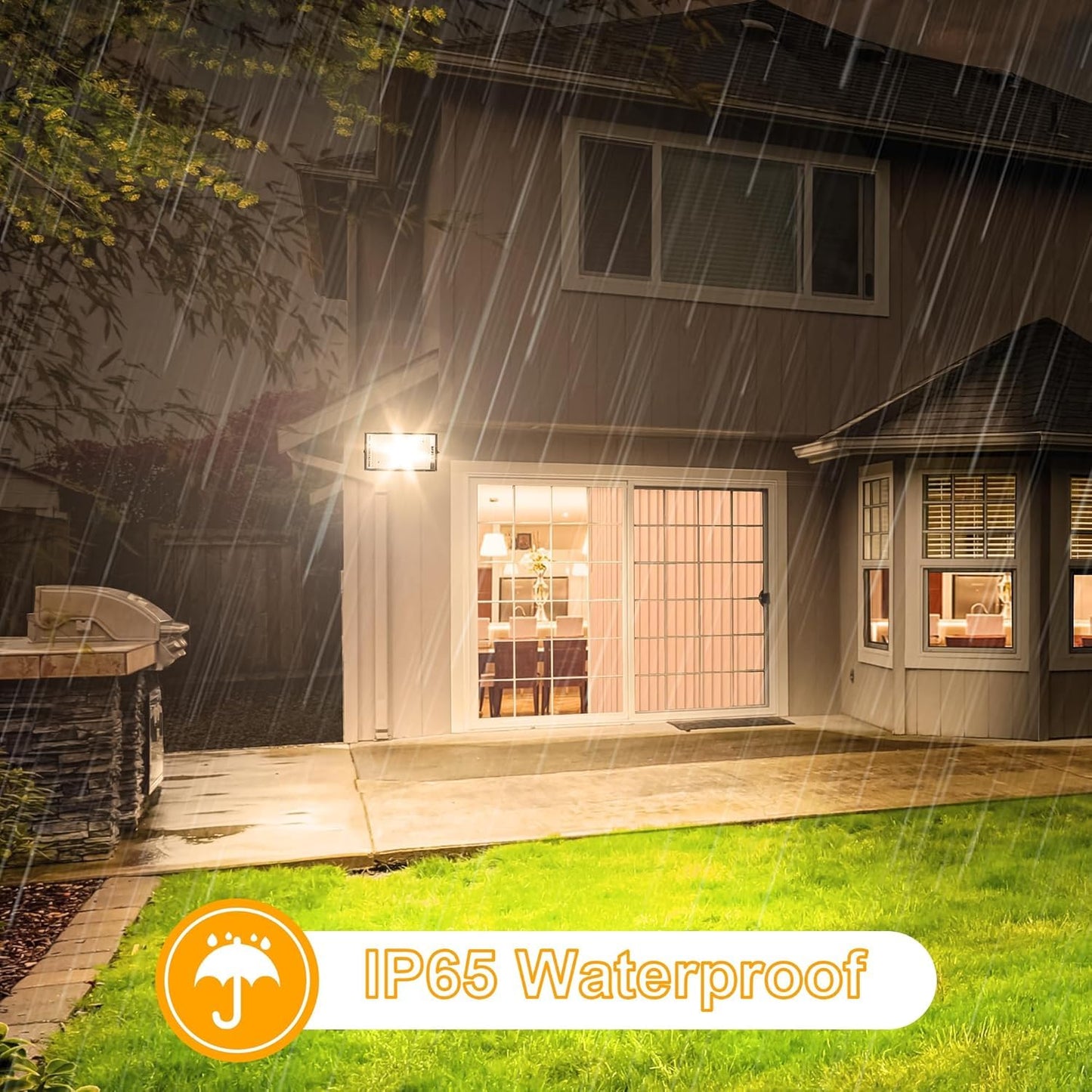 LED Flood Lights Outdoor, 150W 15000lm Waterproof Outdoor Floodlights, Plug in Flood Light, 3000K Warm White Exterior Flood Light, LED Work Light for Yard, Garden, Lawn, Backyard