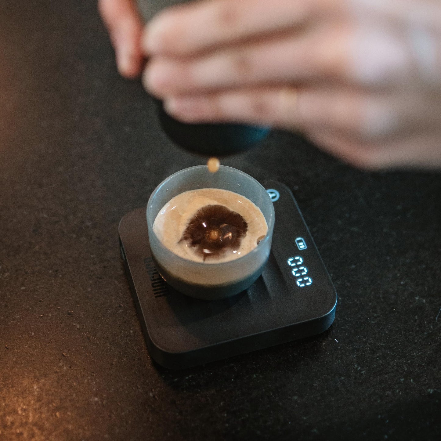 WACACO Exagram Pro Coffee Scale with Timer, Super Mini Food Scale, Three Modes Kitchen Scale Rechargeable, Smart Espresso Scale with Carrying Box& Removable Silicone Pad, Black