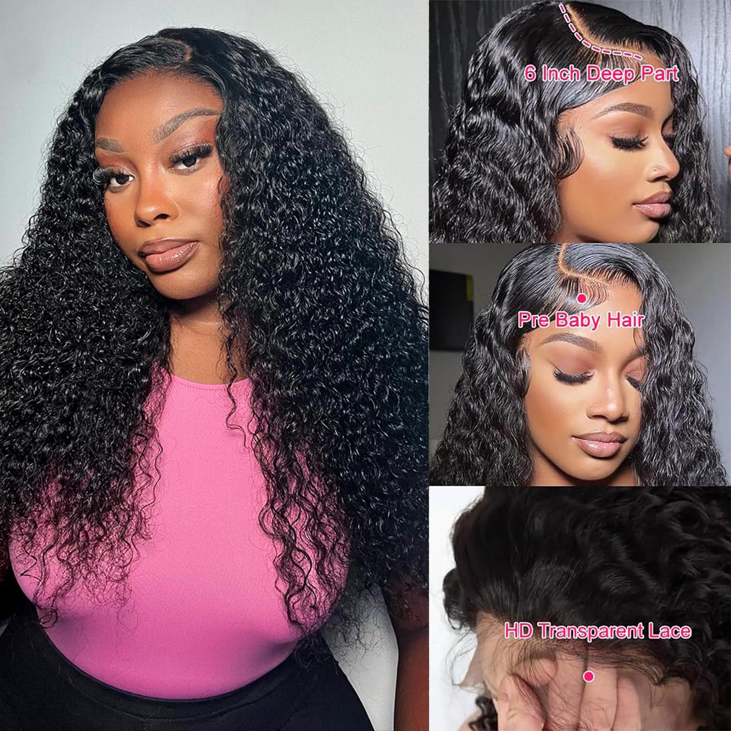 230% Density 13X6 28 Inch Deep Wave Lace Front Wigs Human Hair Curly Human Hair Wig Wet and Wavy HD Lace Front Wig Human Hair Pre Plucked Frontal Wigs Human Hair