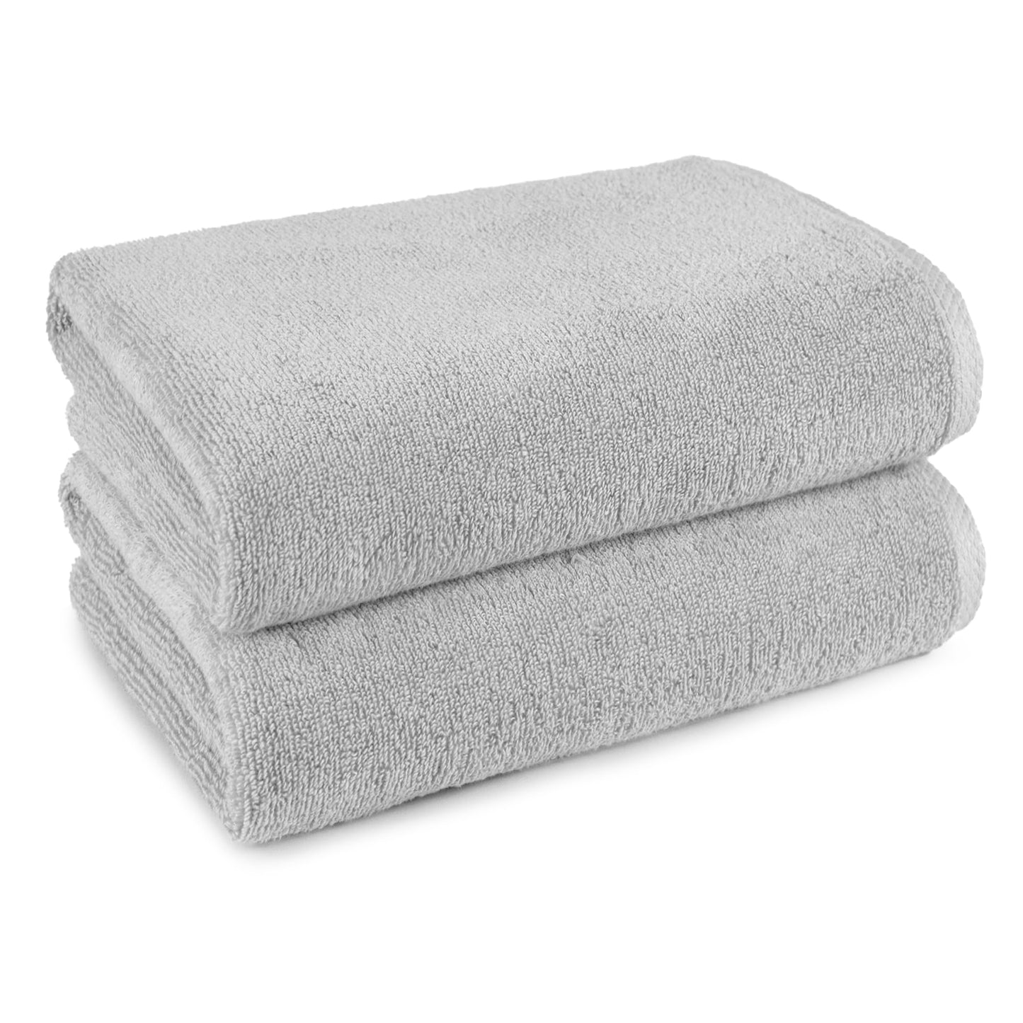 Amazon basics 2 piece Lightweight quick-dry bath towel, 100% cotton, platinum, 54" x 30"