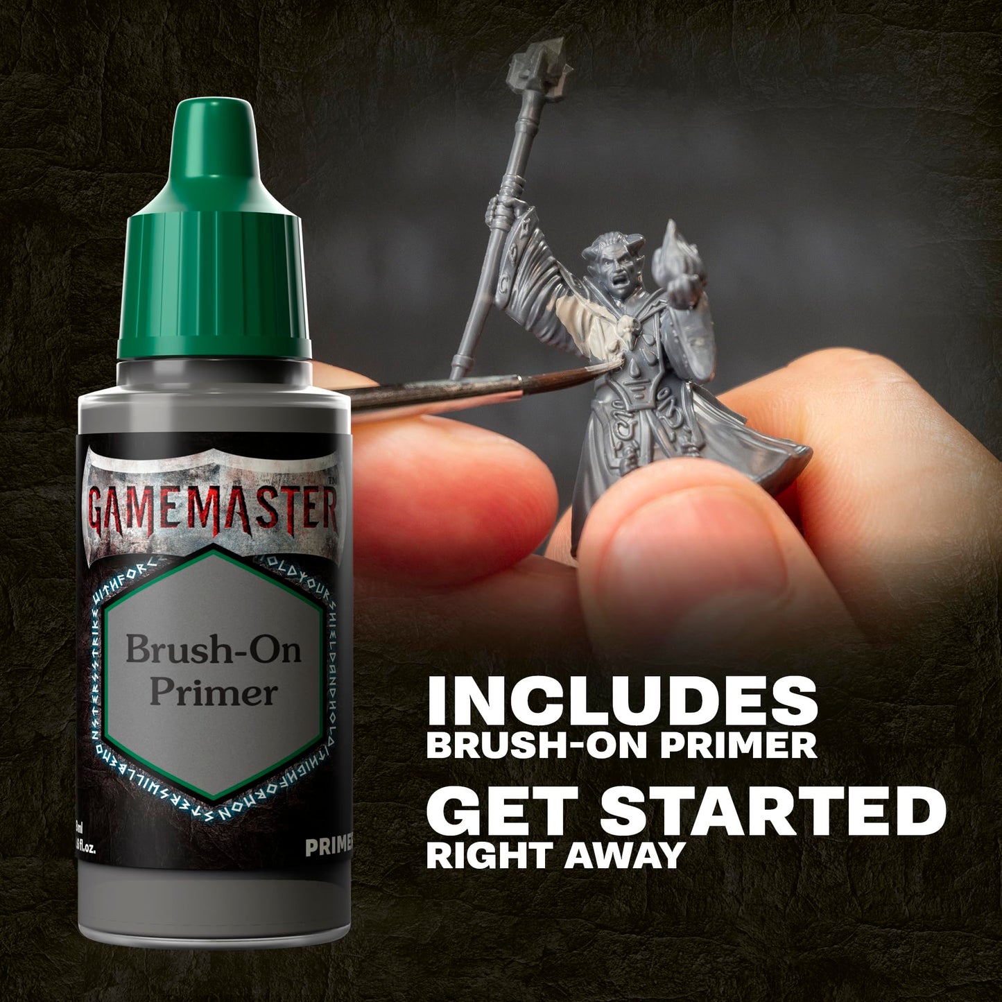 The Army Painter, GameMaster: Adventure Starter Role-playing Paint Set, 15 x 18ml Warpaints Fanatic Acrylic paints, incl. a Brush-On Primer, 5 FREE Miniatures & 1 Brush - For Warhammer & Dnd