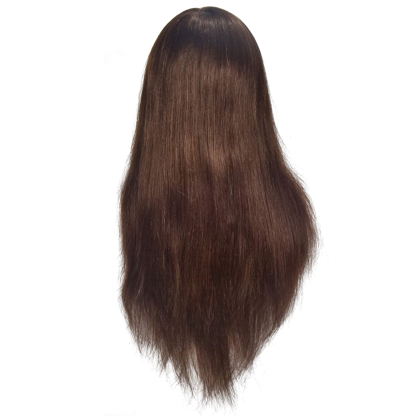 Ba Sha 20"-22" Mannequin Head with Human Hair Cosmetology Training Head Practice Head Styling Dye Cutting Manikin Head with a Free Table Clamp Holder