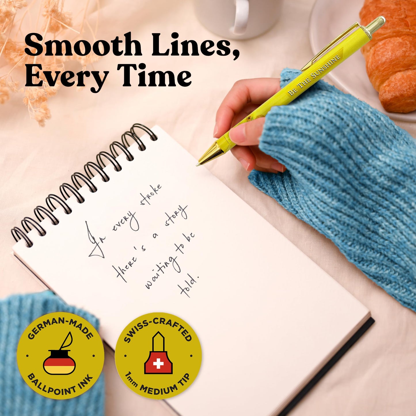 MESMOS Van Gogh Fancy Pen Set - Inspirational Gifts for Women, Office Motivational Writing Pens for Boss Lady, Congratulations Gifts, Unique Click Pens for Servers and Promotions