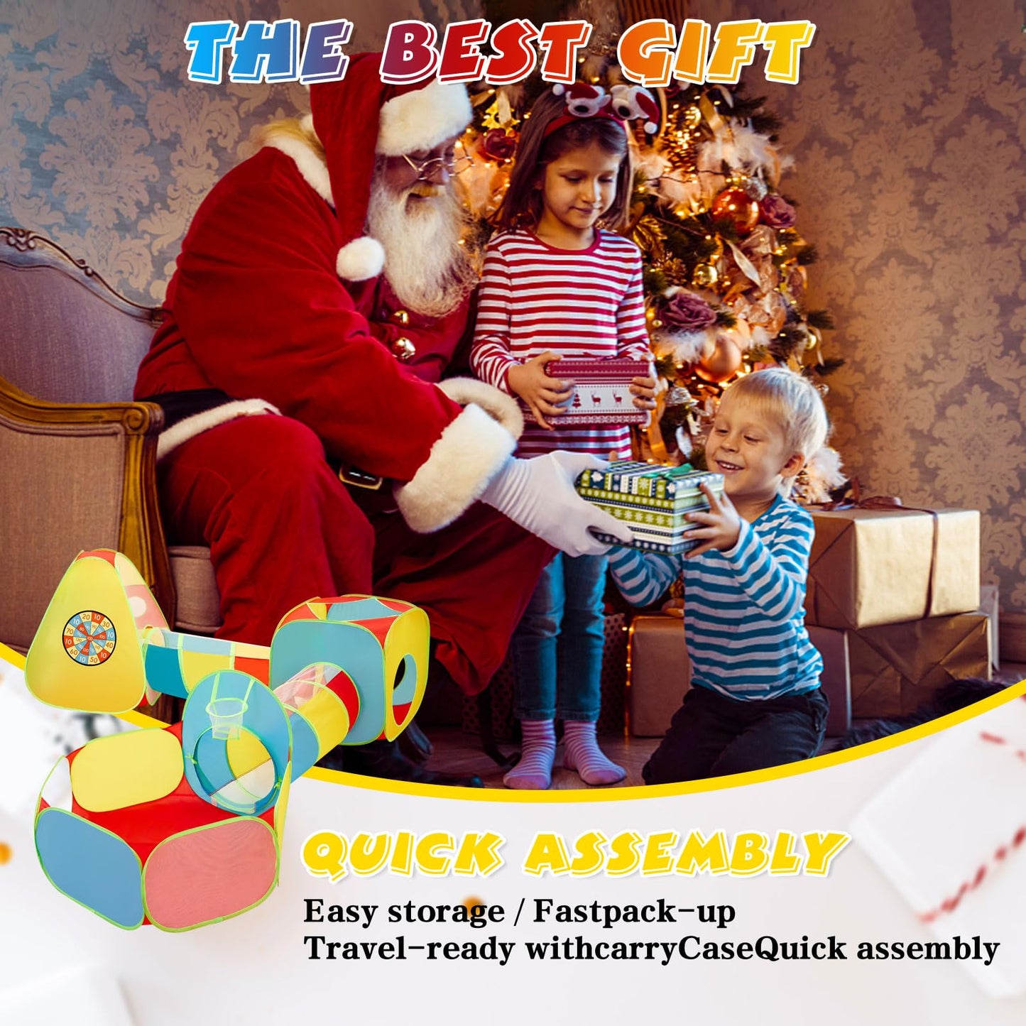 5Pack Kids Play Tent,Foldable Pop Up Tents with Carry Bag, Outdoor Playhouse with Crawling Toys & Play Tent (5 Pack Play Tent)